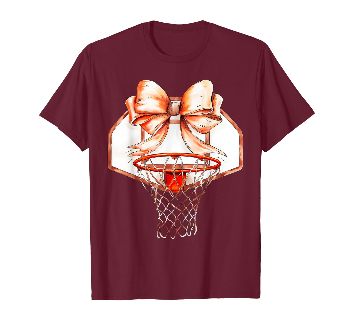 Basketball Sports Mom Game Day Bow Basketball Girl Gift T-Shirt