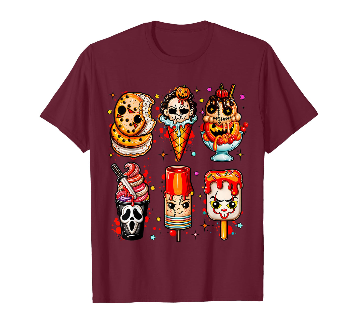Horror Movies Summer Popsicle Halloween Ice Cream Summerween T-Shirt