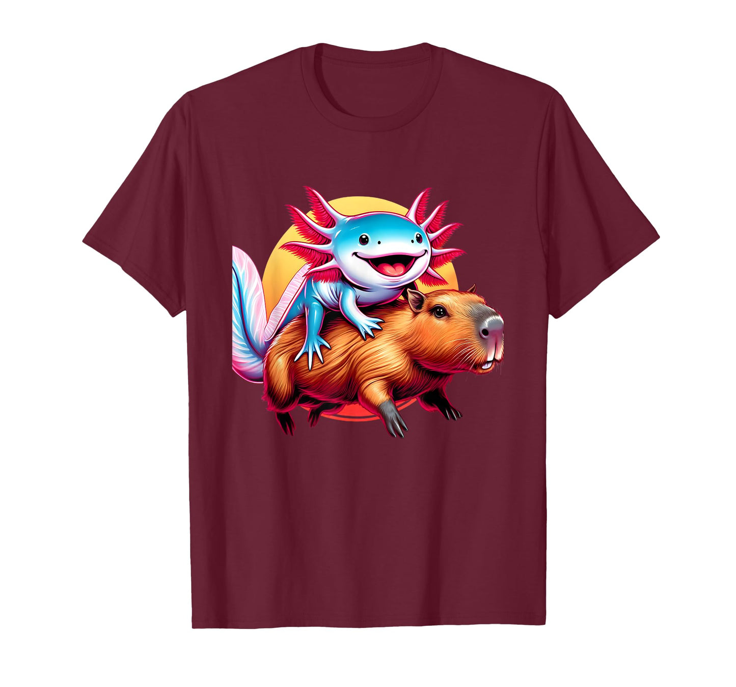 Funny Capybara Graphic Tee Men Women Kids Boys Axolotl Lover T-Shirt