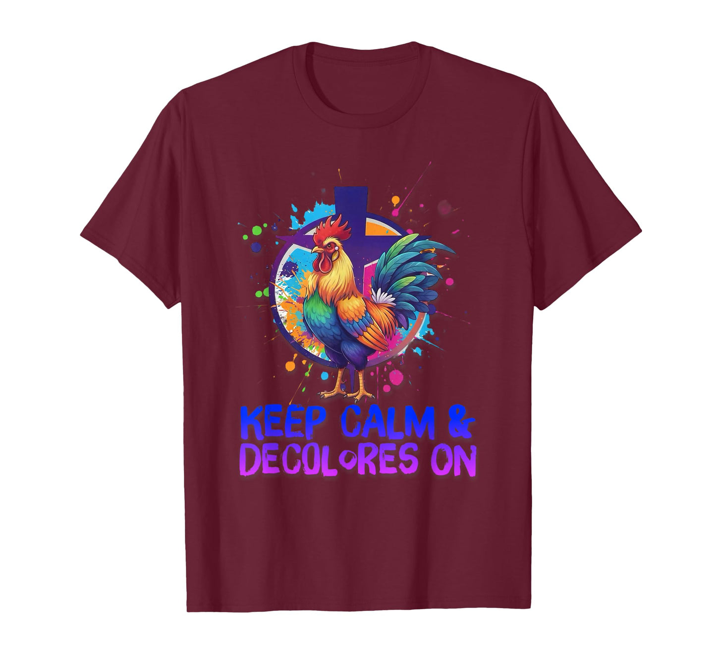 DeColores Cursillo Rainbow Rooster Catholic T-Shirt