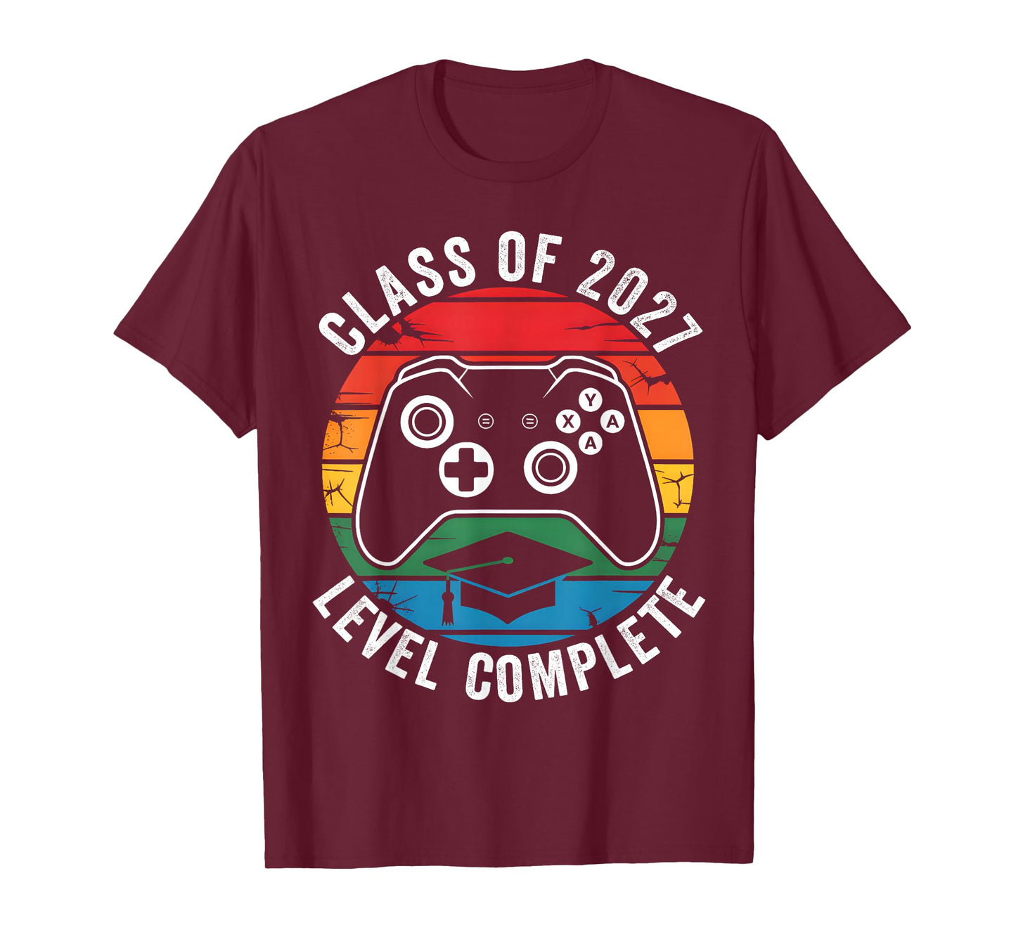Class of 2027 Level Complete Video Gamer Senior Graduation T-Shirt