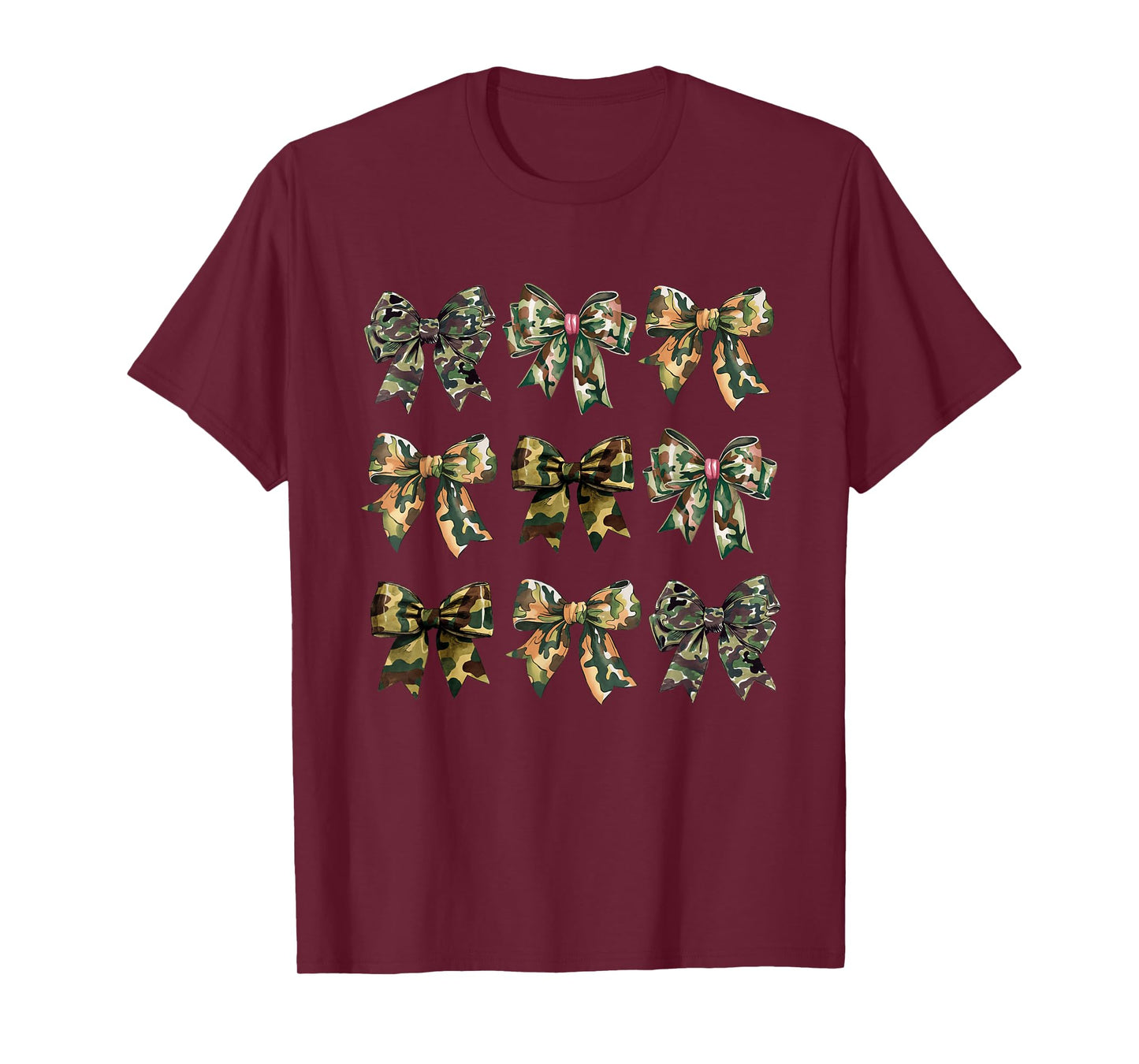 Camouflage Camo Bow Girls Camo Coquette Bow Hunting Women T-Shirt