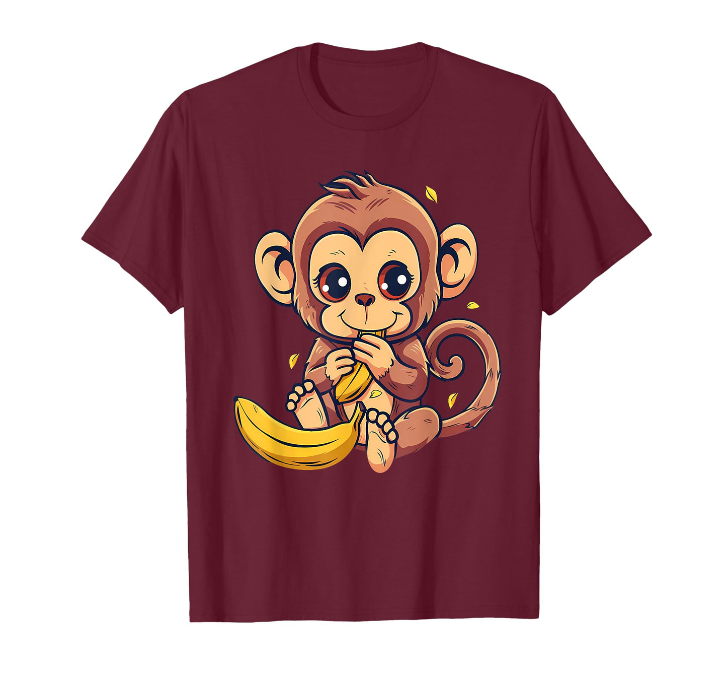 Banana Monkey Cute Monkey Wildlife Animal Art Drawing T-Shirt