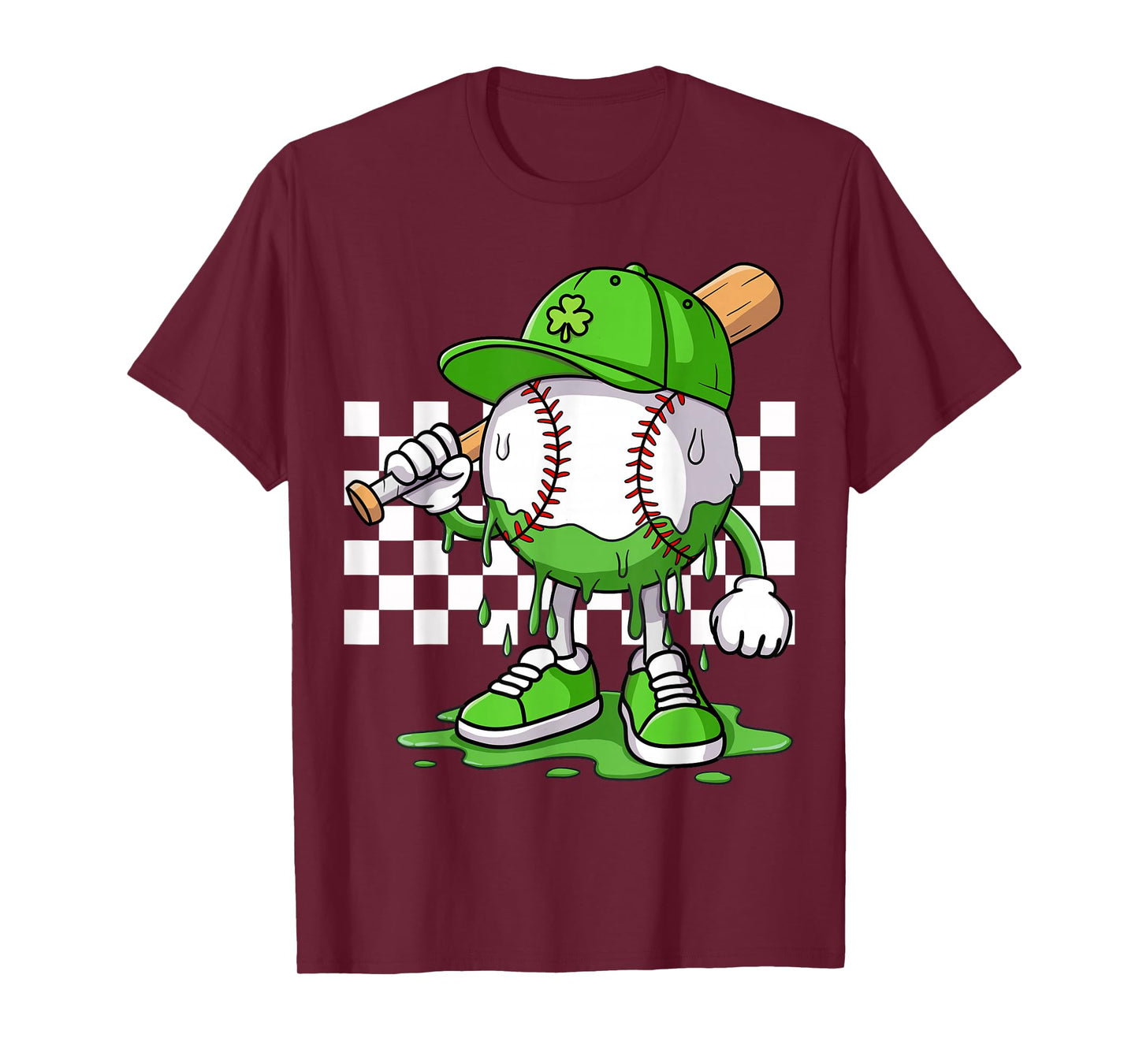 Boys Happy St Patricks Day Kids Baseball Ice Cream Drip T-Shirt