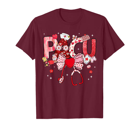 Valentine Pacu Nurse Coquette Bow Stethoscope Girl Women T-Shirt