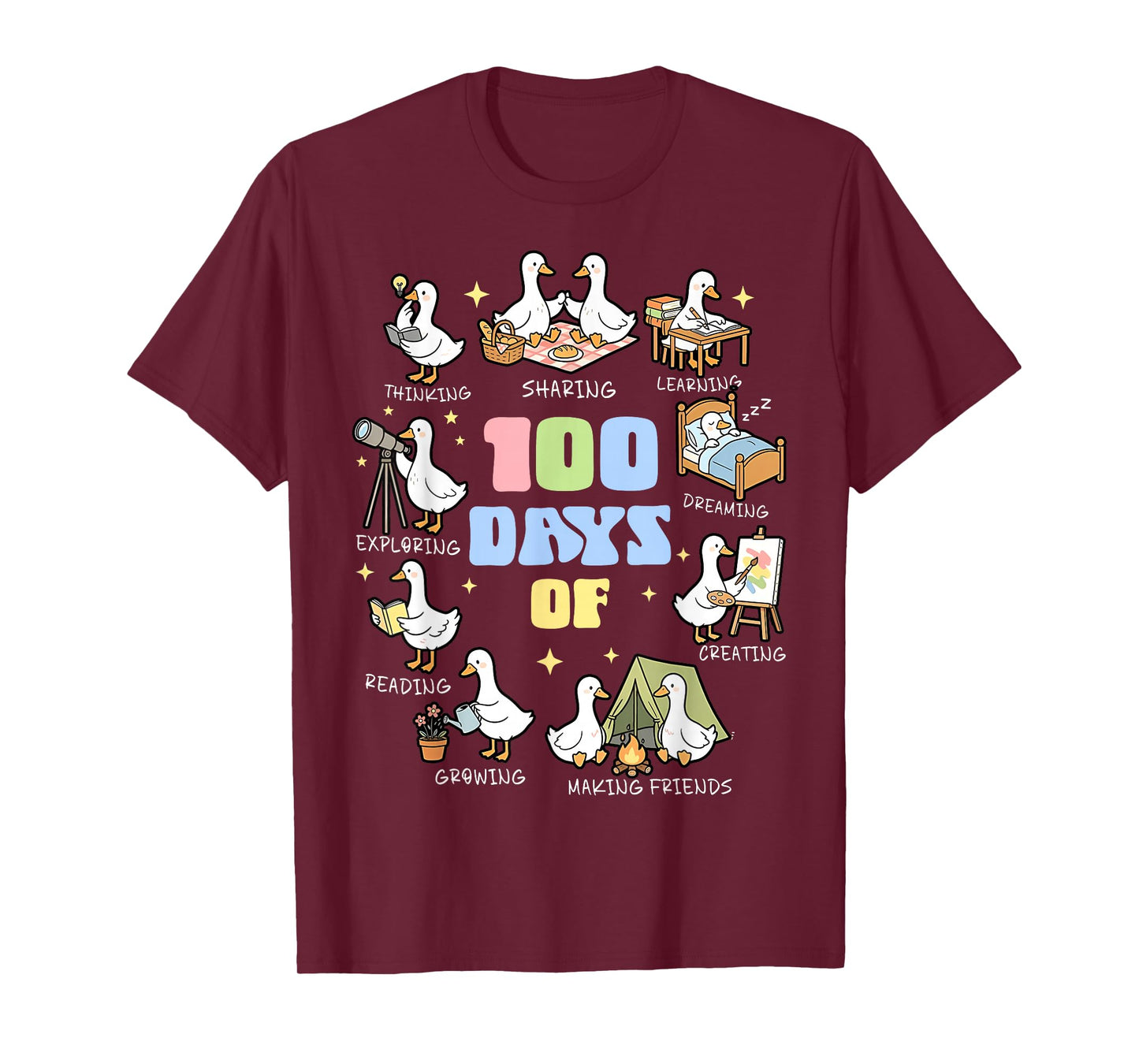 100 Days of Silly Gooses Funny 100th Day of School Teacher T-Shirt