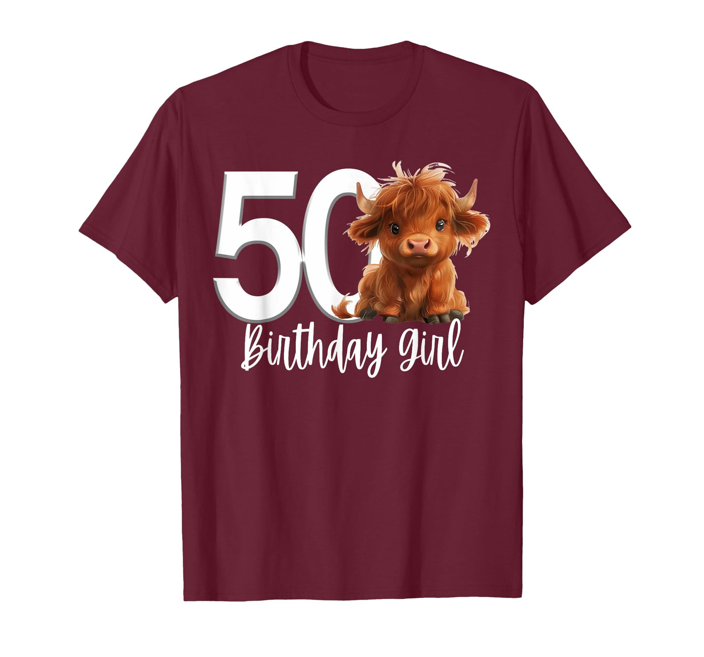50th Birthday Highland Cow Party Women Gen X Mom Fifty 50 T-Shirt