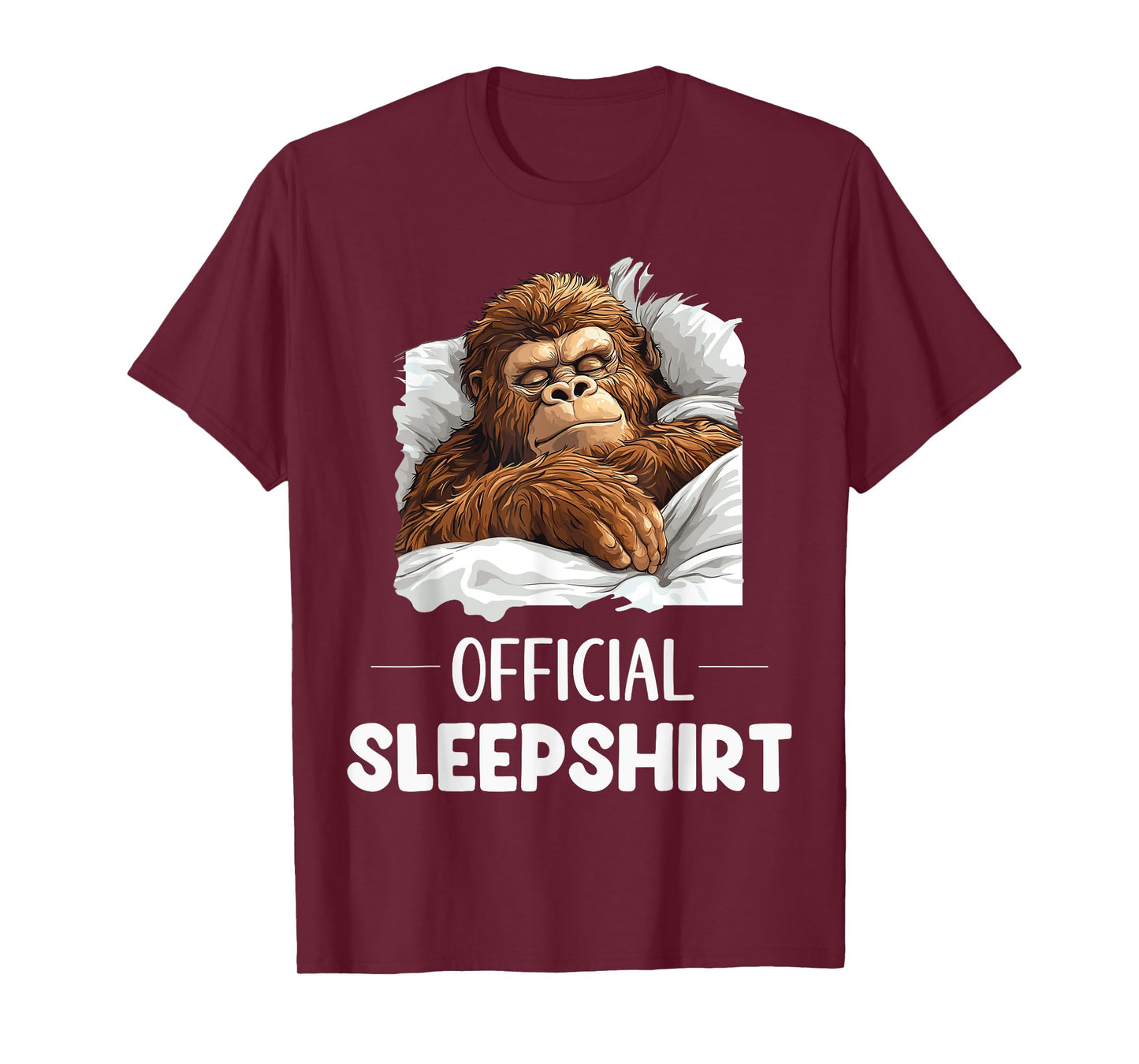 Official Sleepshirt Sleeping Bigfoot Sasquatch Lovers Pajama T-Shirt