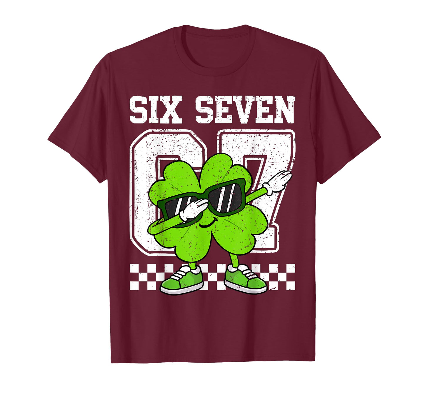 Boys St Patricks Day Dabbing Shamrock Clover 67 Six Seven T-Shirt