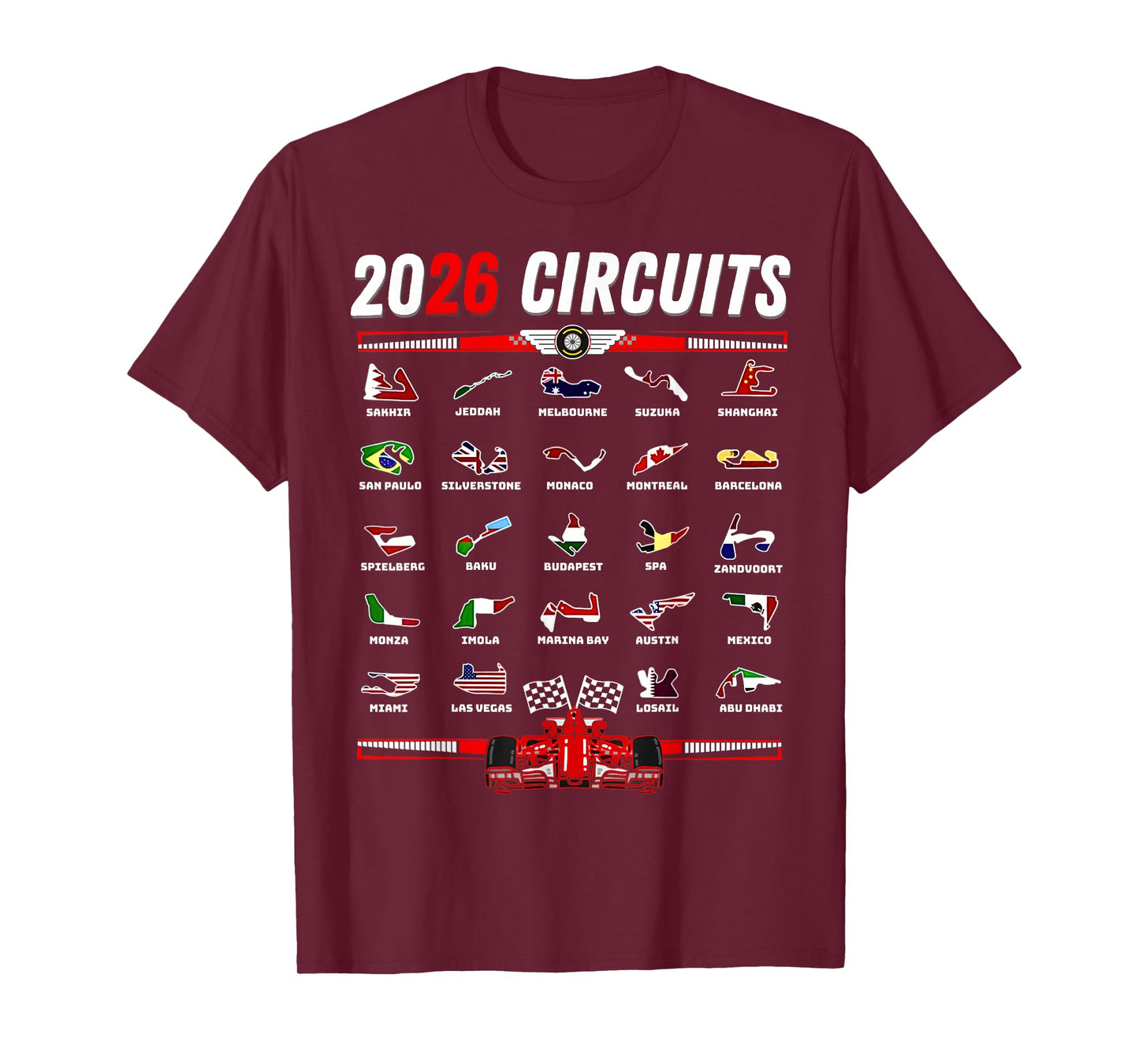 Race Car Enthusiast Motorsport Racing Fan Flags T-Shirt