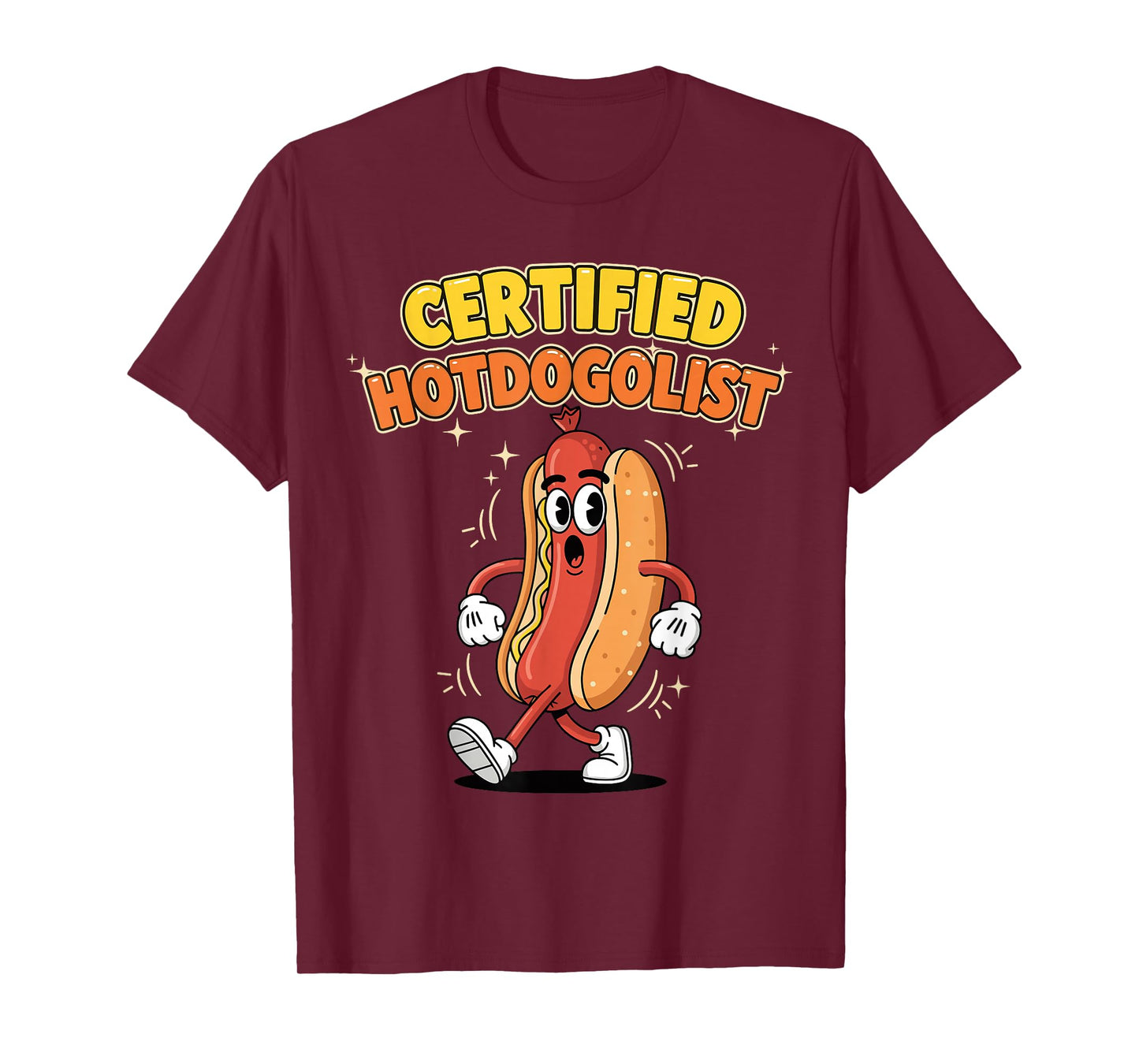 Funny Hot Dog Costume Shirt for Men, Certified Hotdogolist T-Shirt