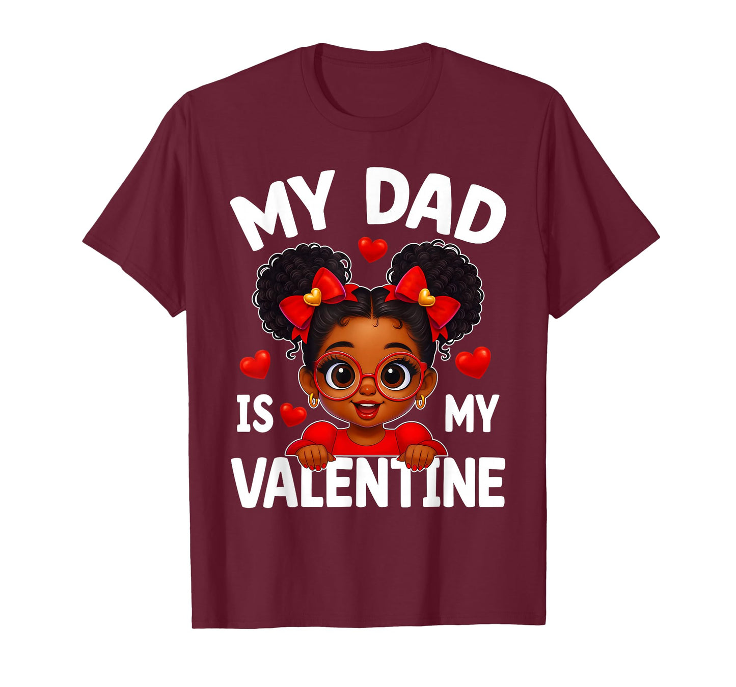 Dad is My Valentine African American Kids Valentine's Day T-Shirt
