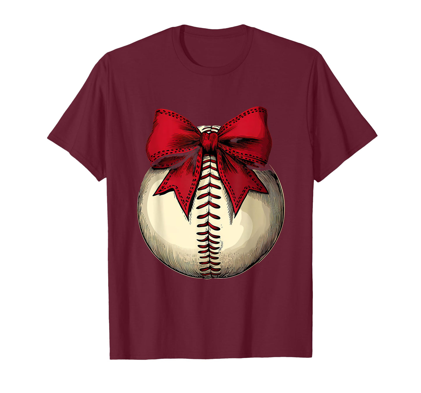 Baseball Coquette Bow Cute Baseball Player T-Shirt
