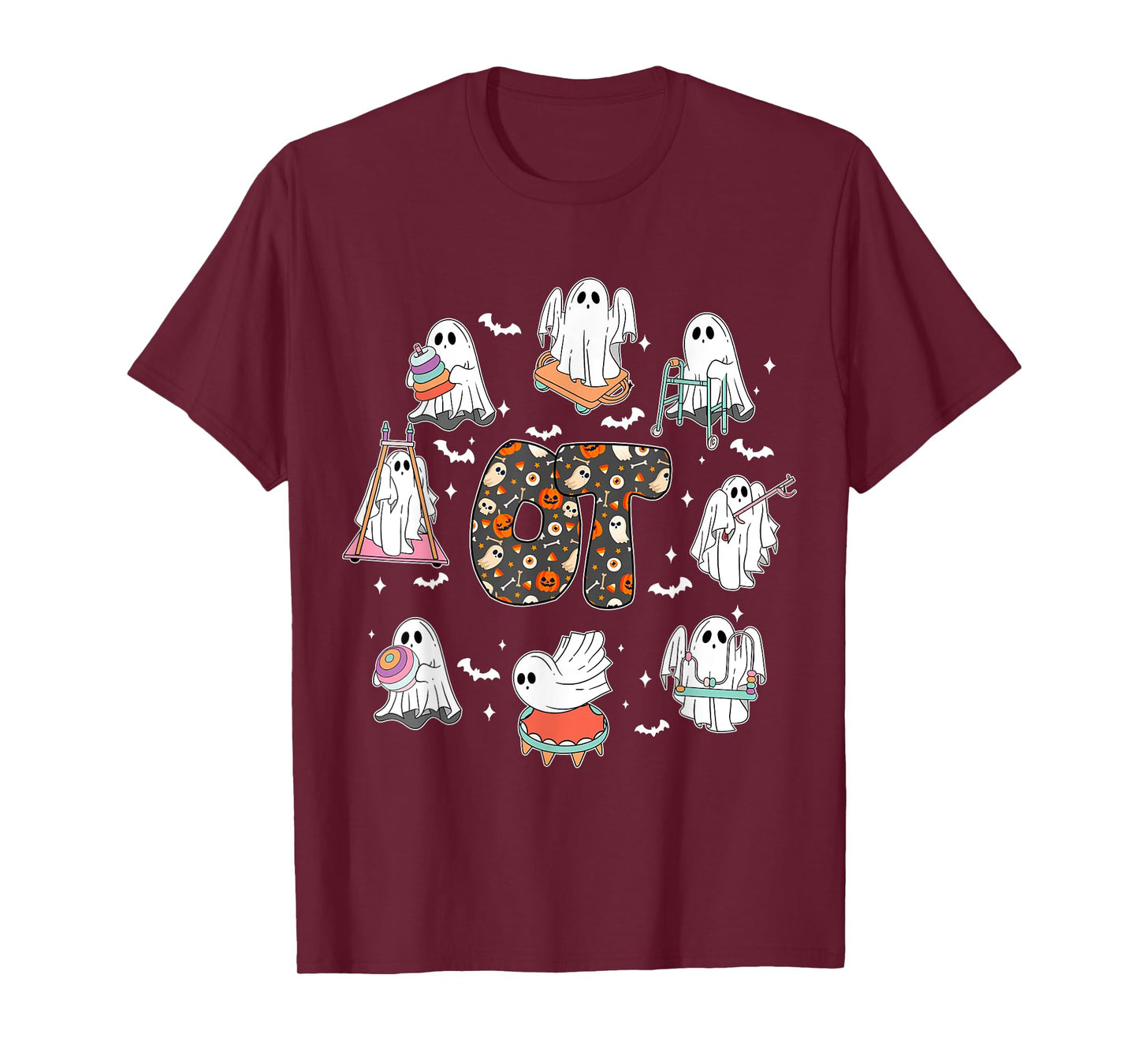 Retro Ot Occupational Therapist Ghost Halloween Therapy T-Shirt
