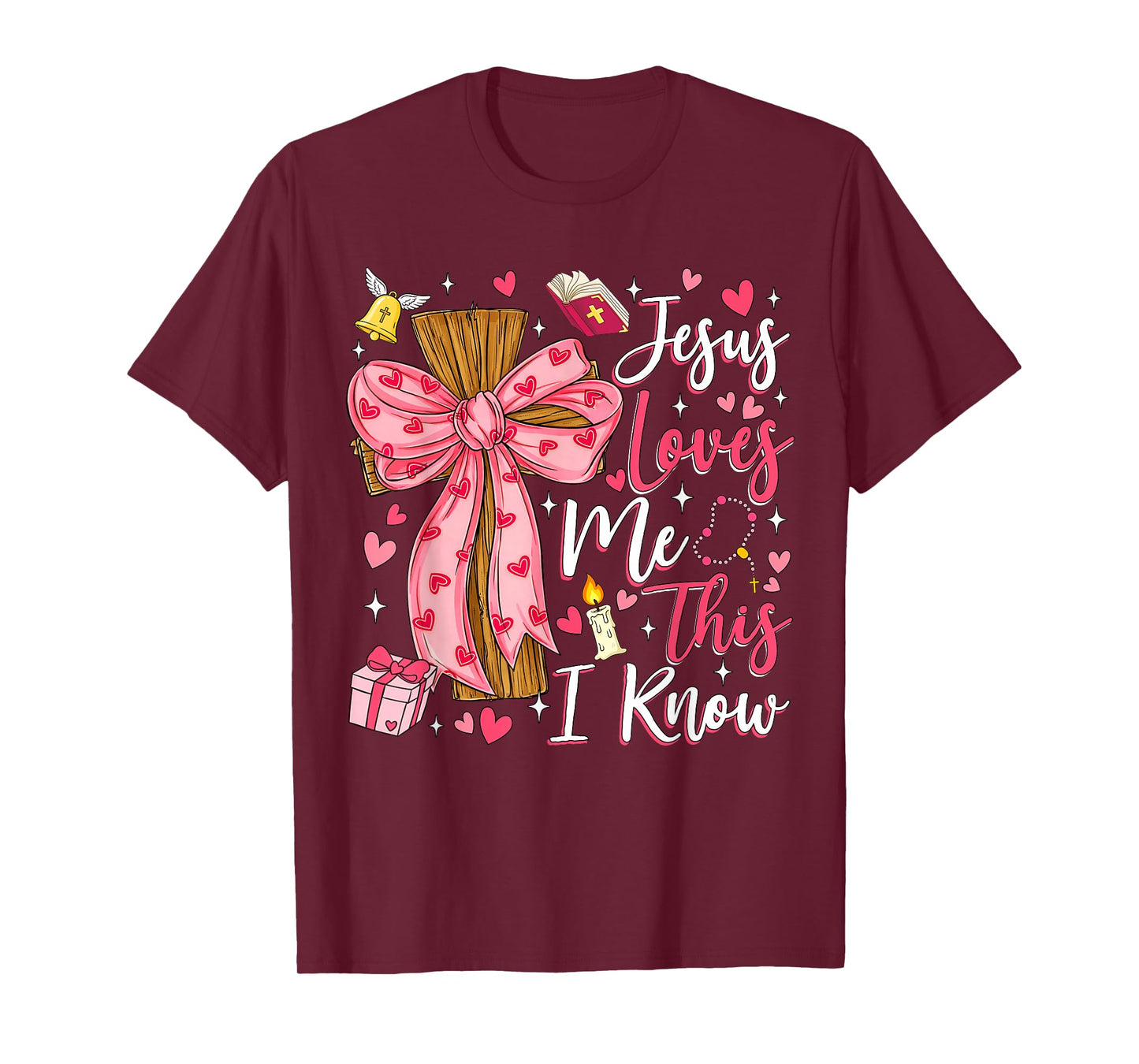 Jesus Loves Me This I Know God Religious Christian Valentine T-Shirt