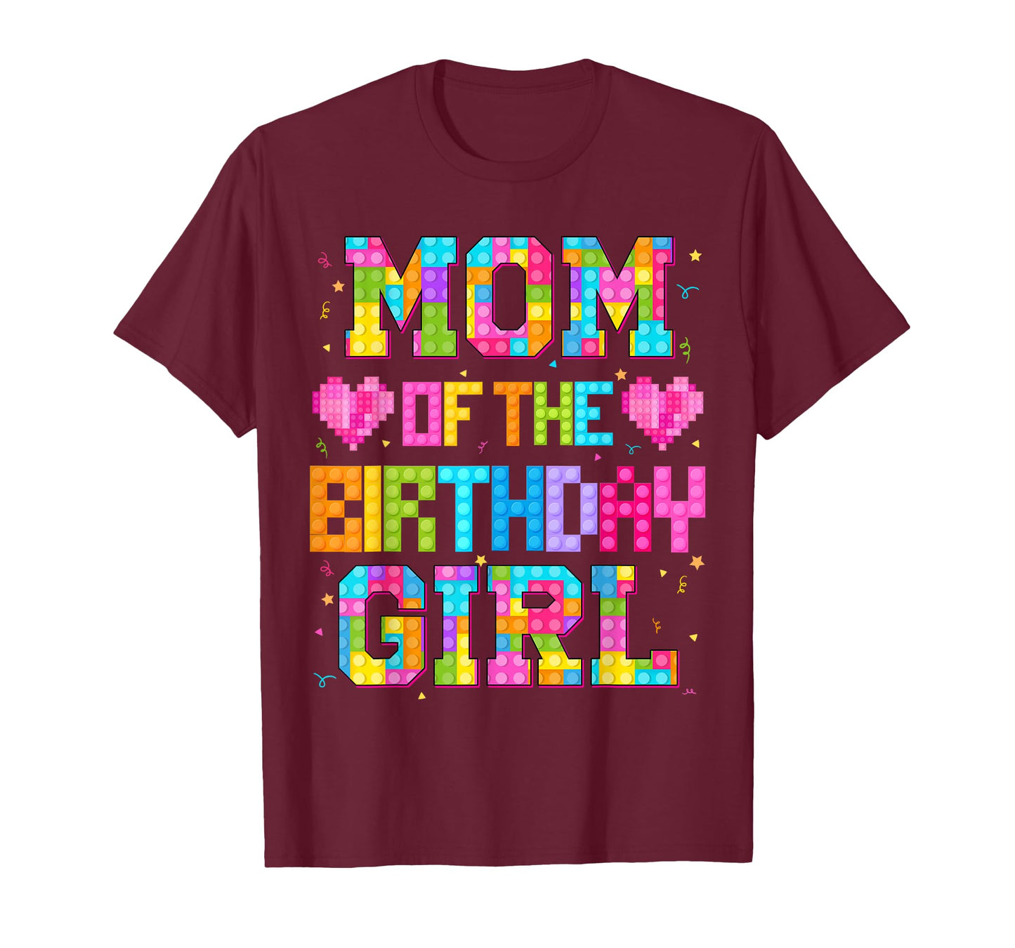 Mom And Dad Of The Birthday Girl Build Brick Family Matching T-Shirt