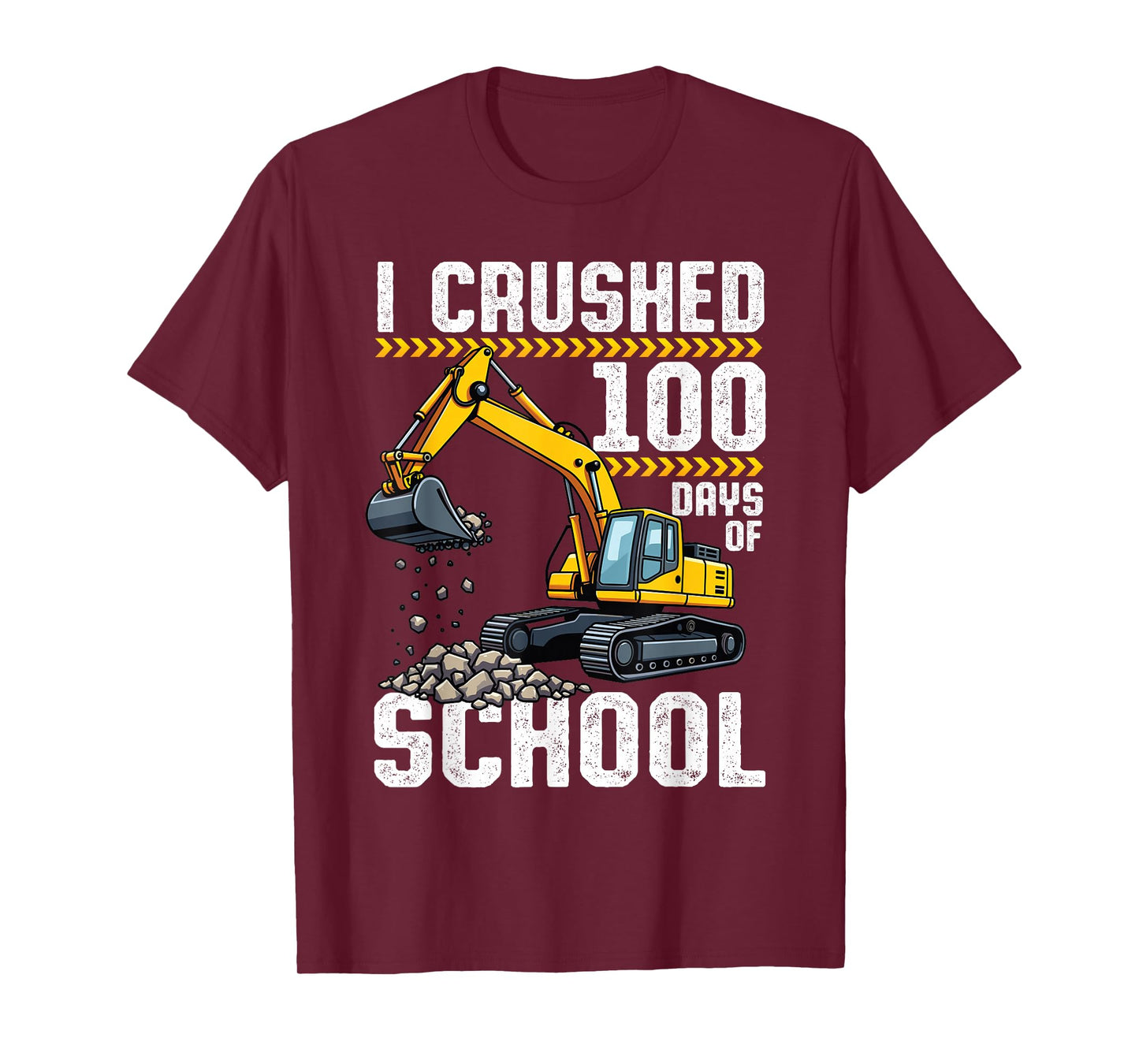 100 Days of School Construction Excavator 100th Day Boys T-Shirt