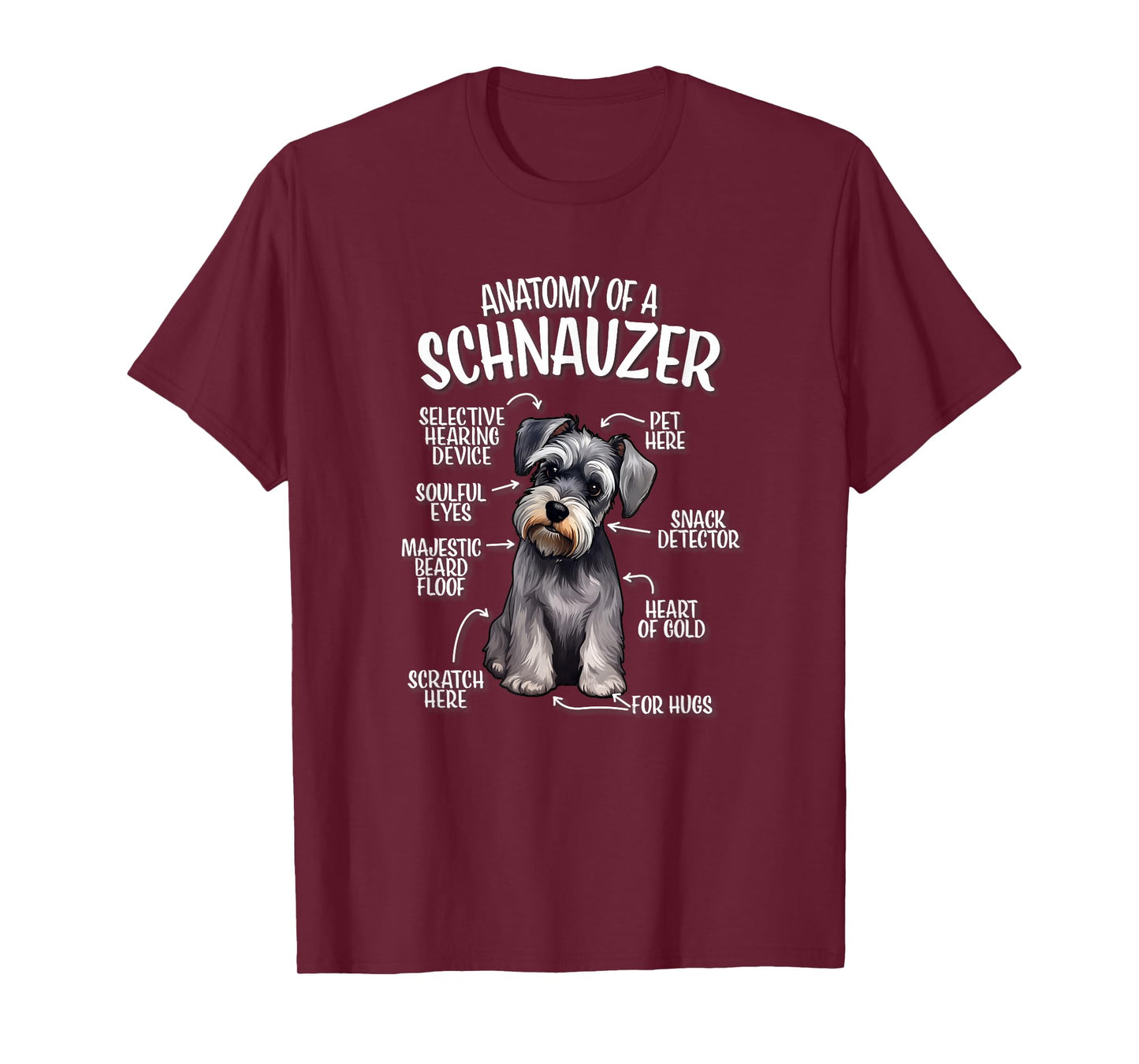Mens Womens Kids Funny Anatomy of Miniature Schnauzer Lover T-Shirt
