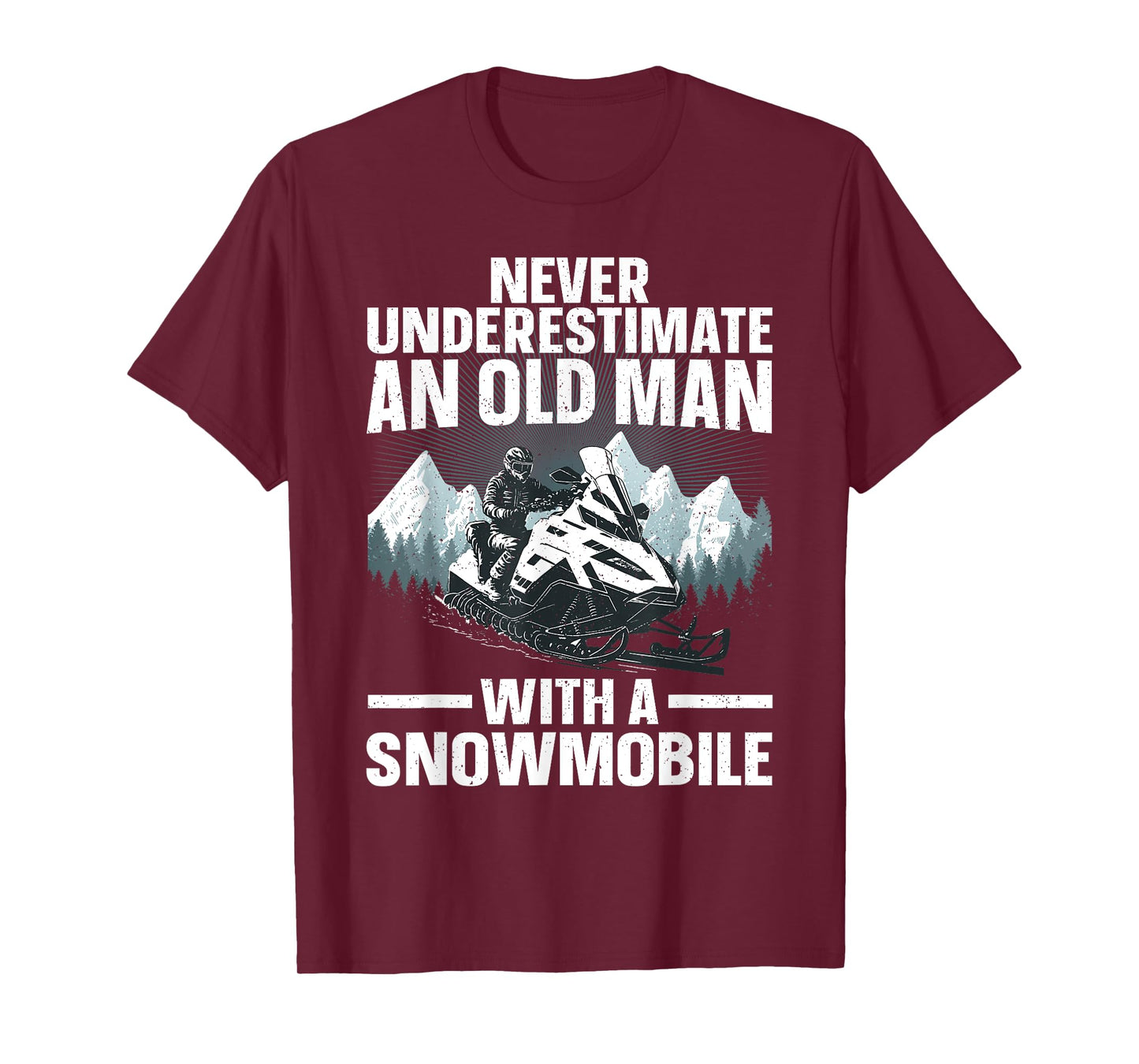 Snowmobile Art For Men Grandpa Snowmobiling Snowmobile Lover T-Shirt
