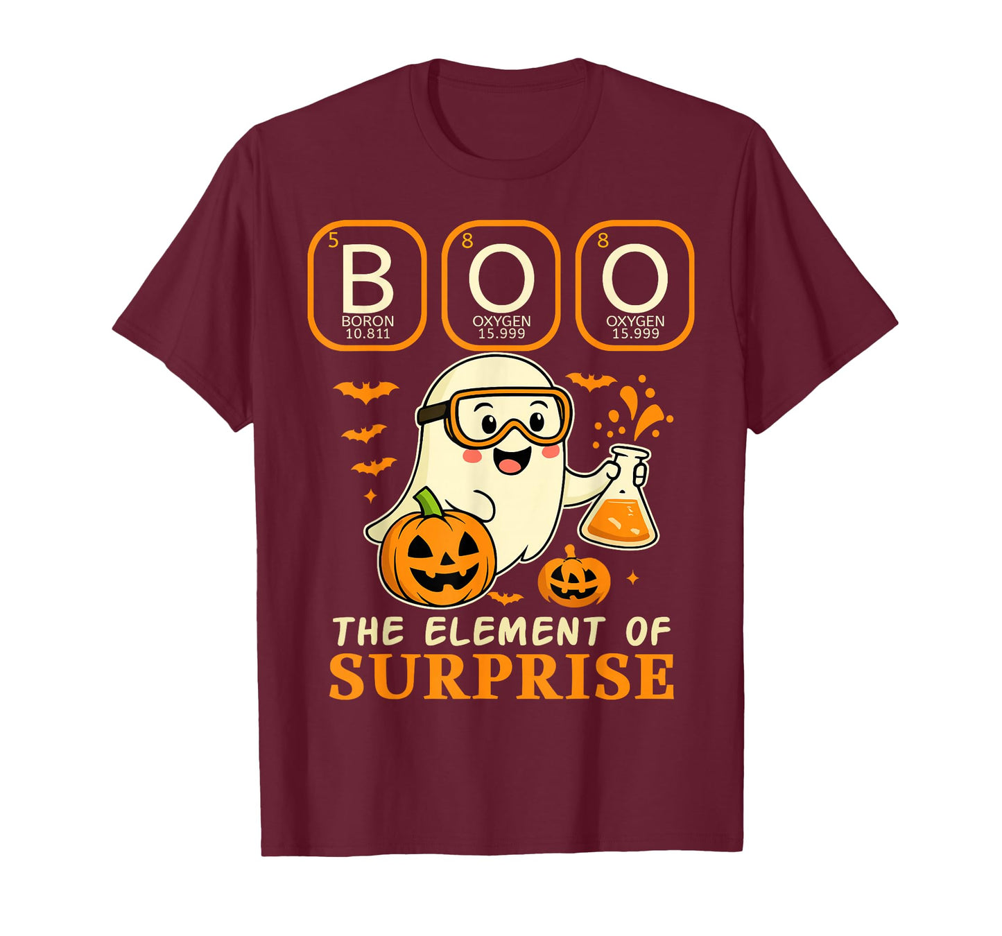 Chemistry Boo The Element of Surprise Cute Chemist Halloween T-Shirt