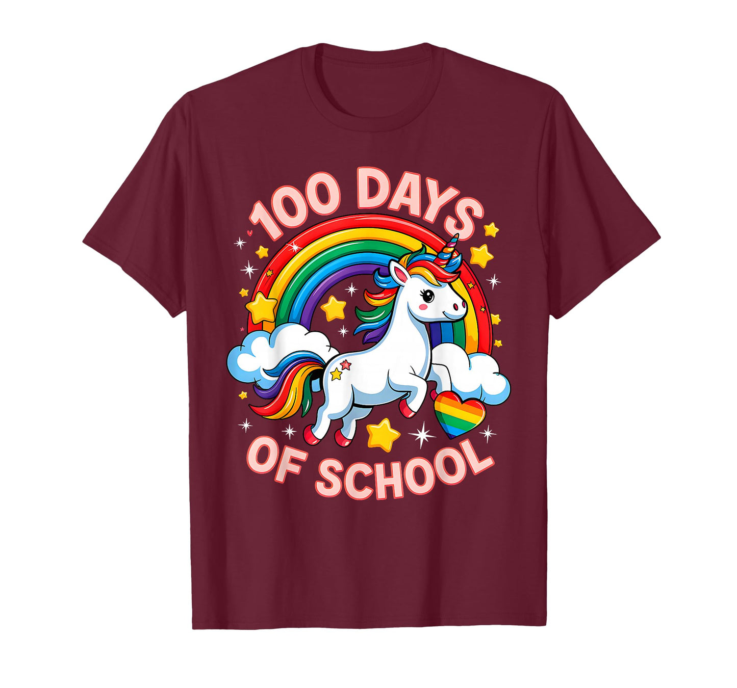 100 Days of School Unicorn Girls Teacher 100th Day of School T-Shirt