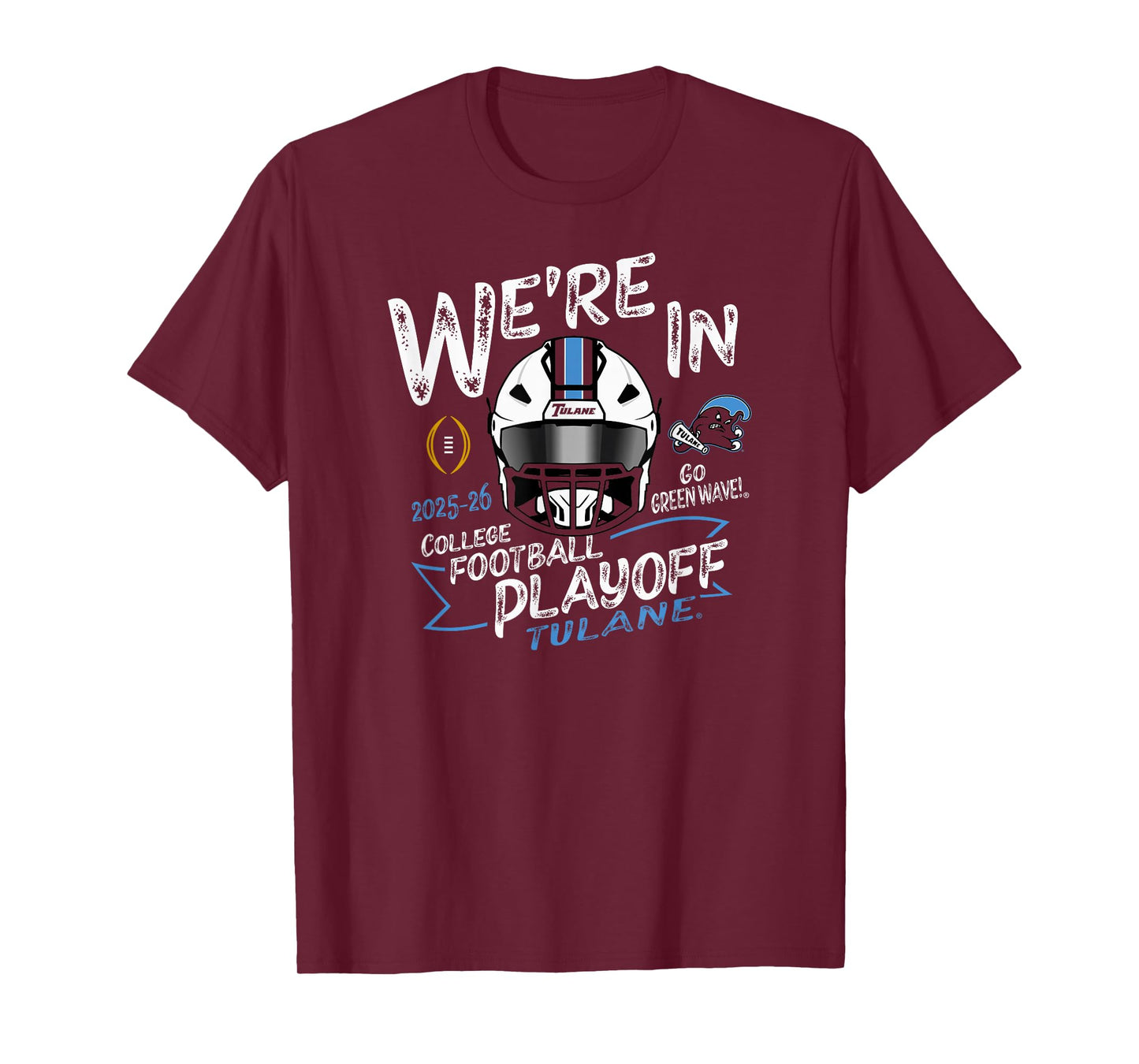 Tulane Green Wave CFP College Football Playoff 2025-26 T-Shirt