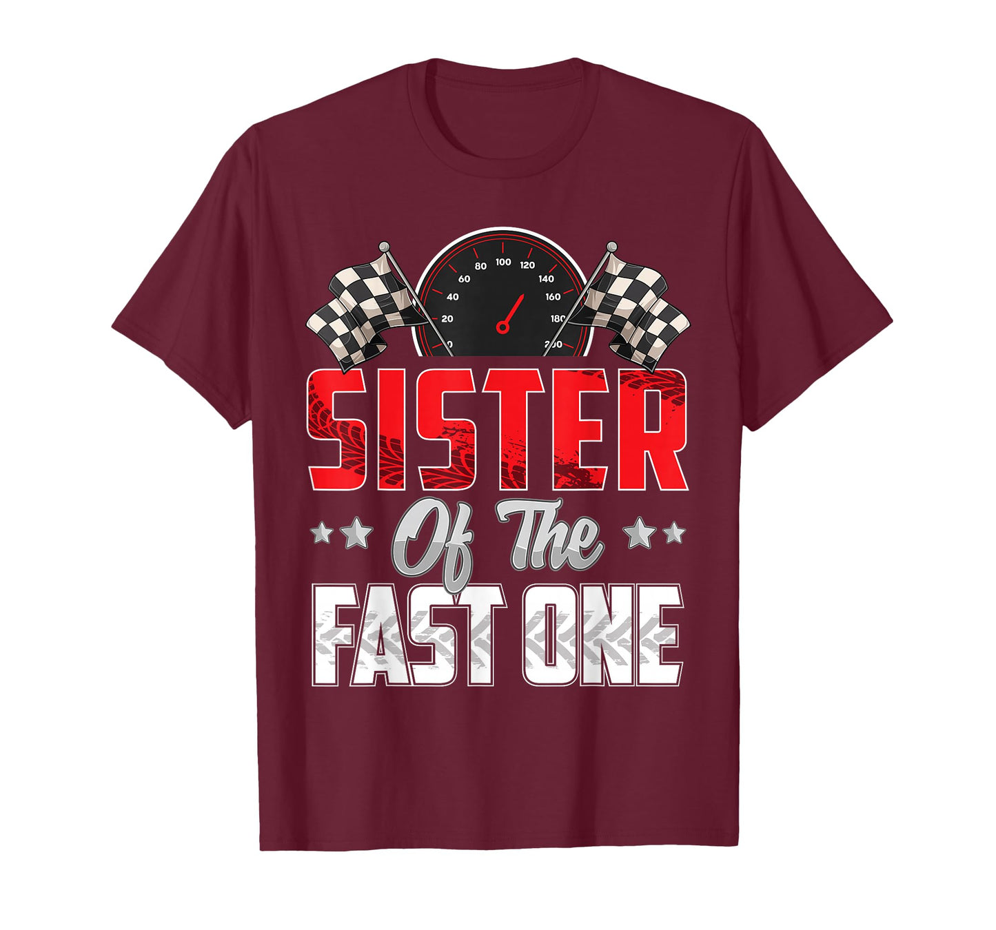 1 year old racing car fast one birthday 1st Family Sister T-Shirt