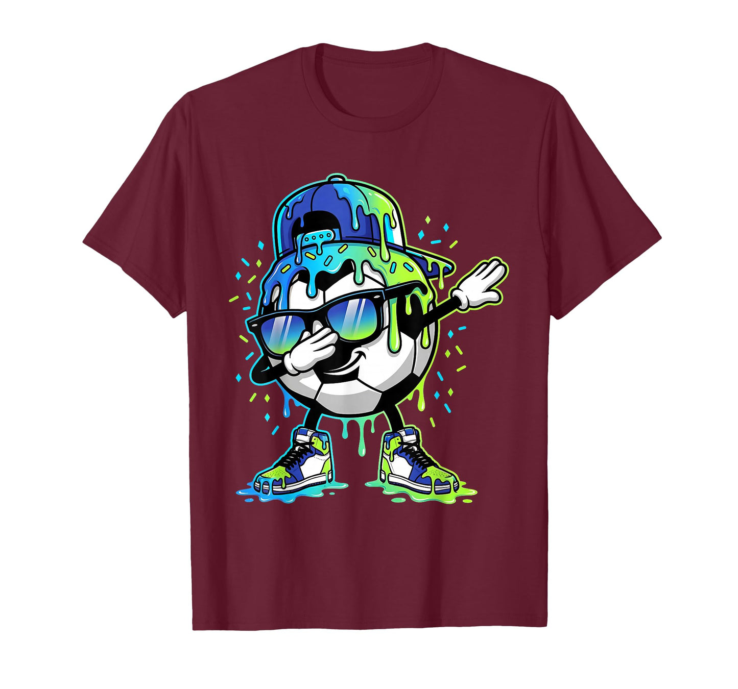 Dabbing Ice Cream Sprinkles Soccer Drip Boys Kids Girls T-Shirt