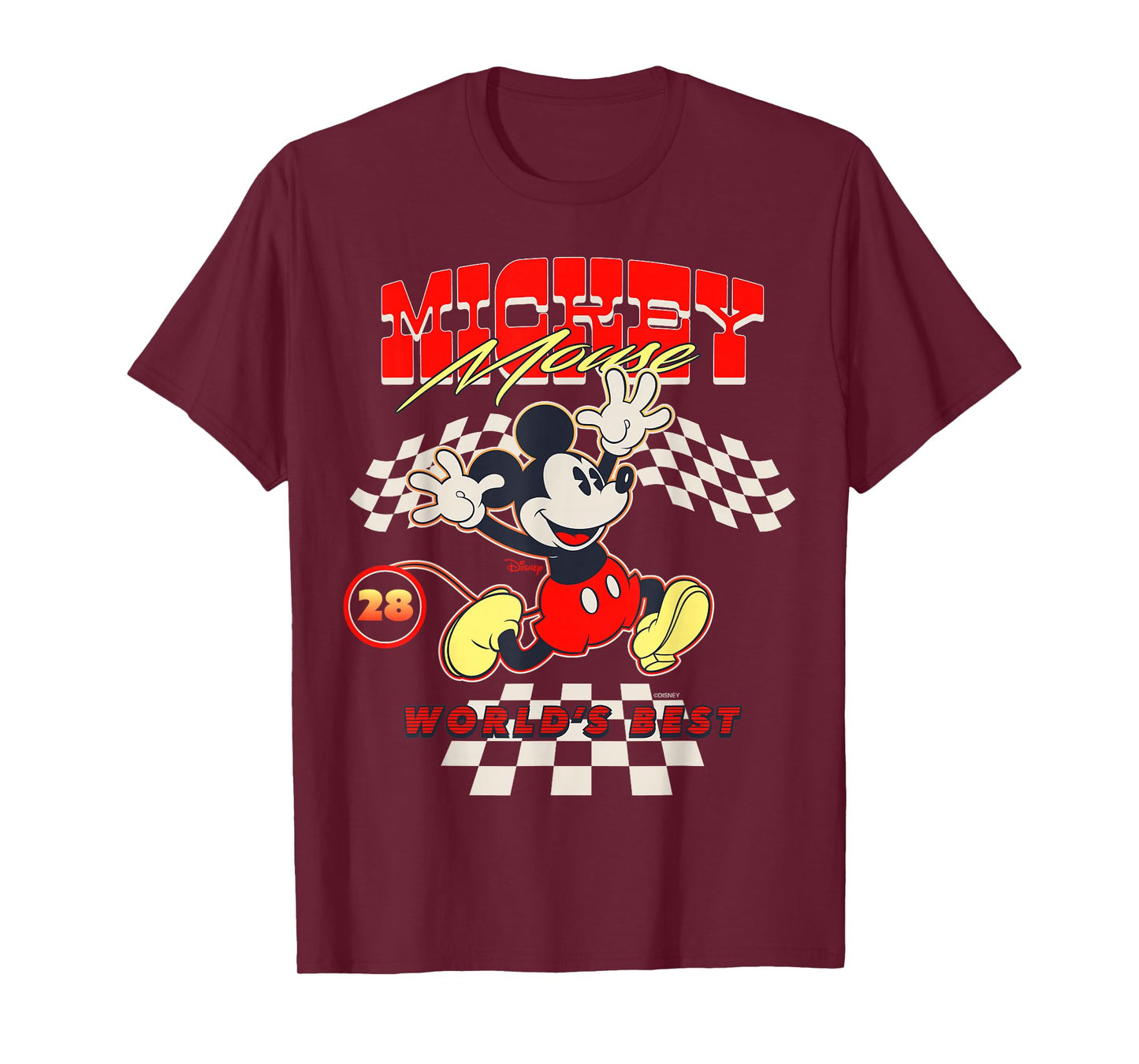 Disney Mickey and Friends 28 Racing Checkered Look T-Shirt