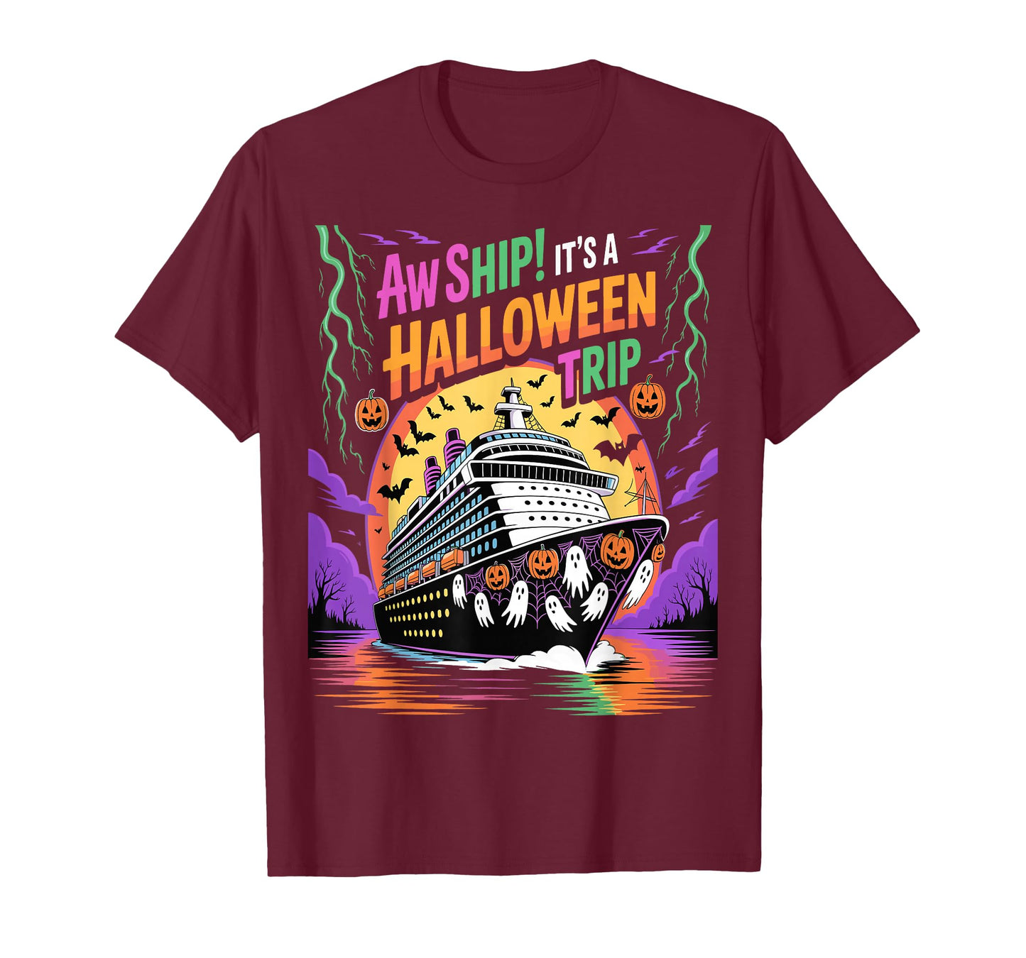 Aw Ship It’s a Halloween Trip Funny Cruise T-Shirt