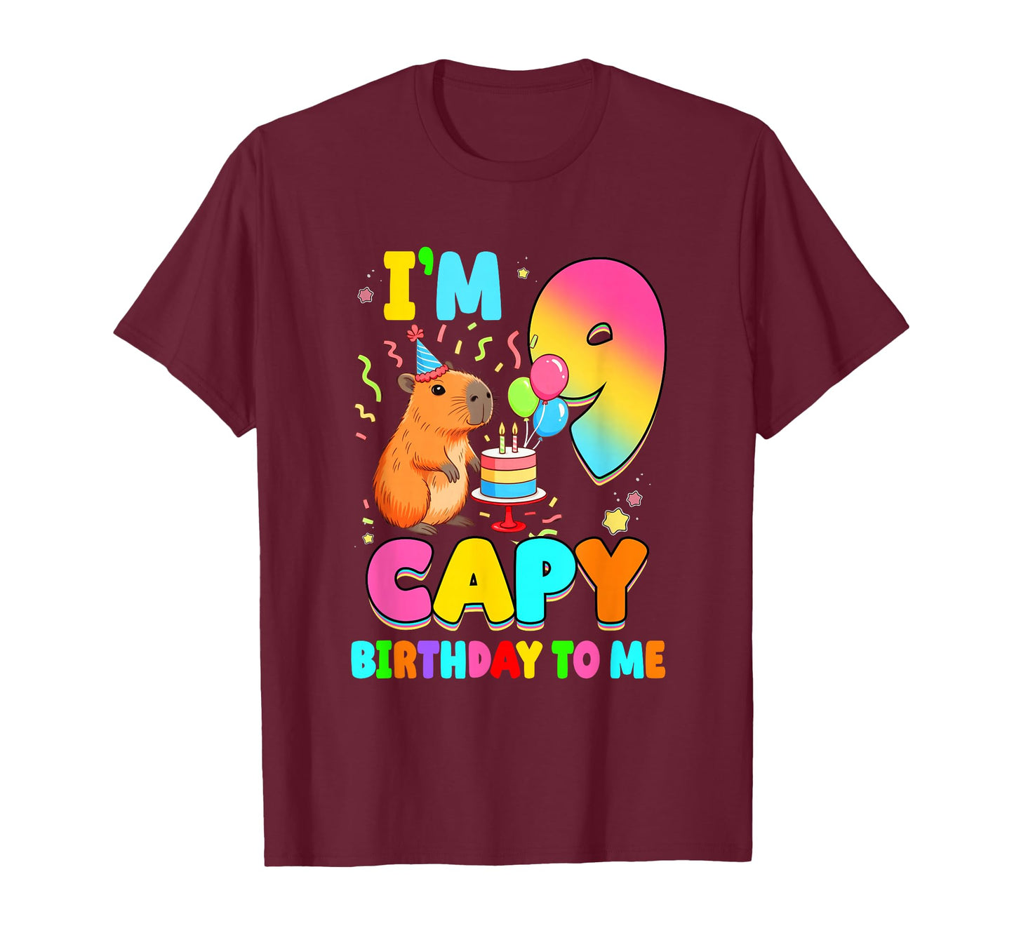 I'm 9 Years Old Capy Birthday to Me 9Th Birthday Capybara T-Shirt