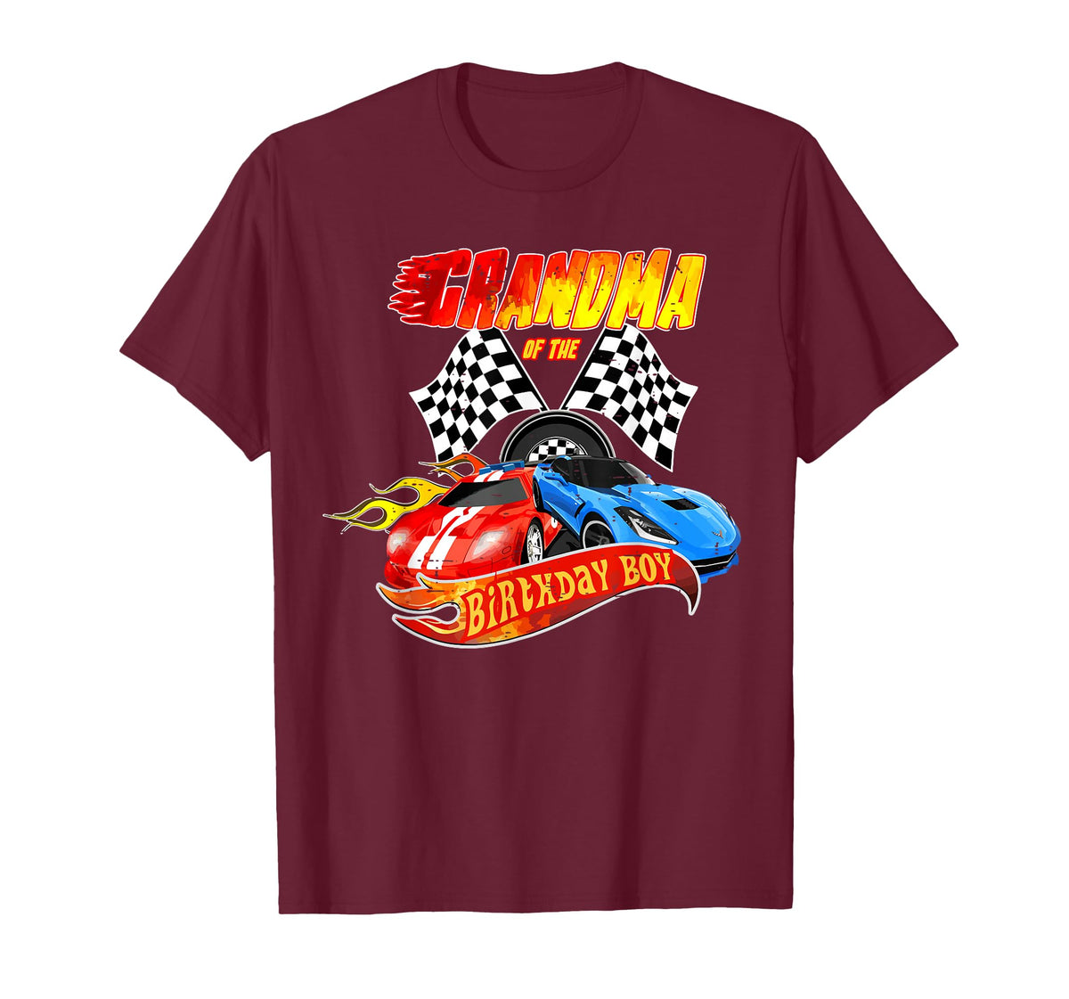 Grandma Of The Birthday Boy Race Car Birthday Party Racing T-Shirt