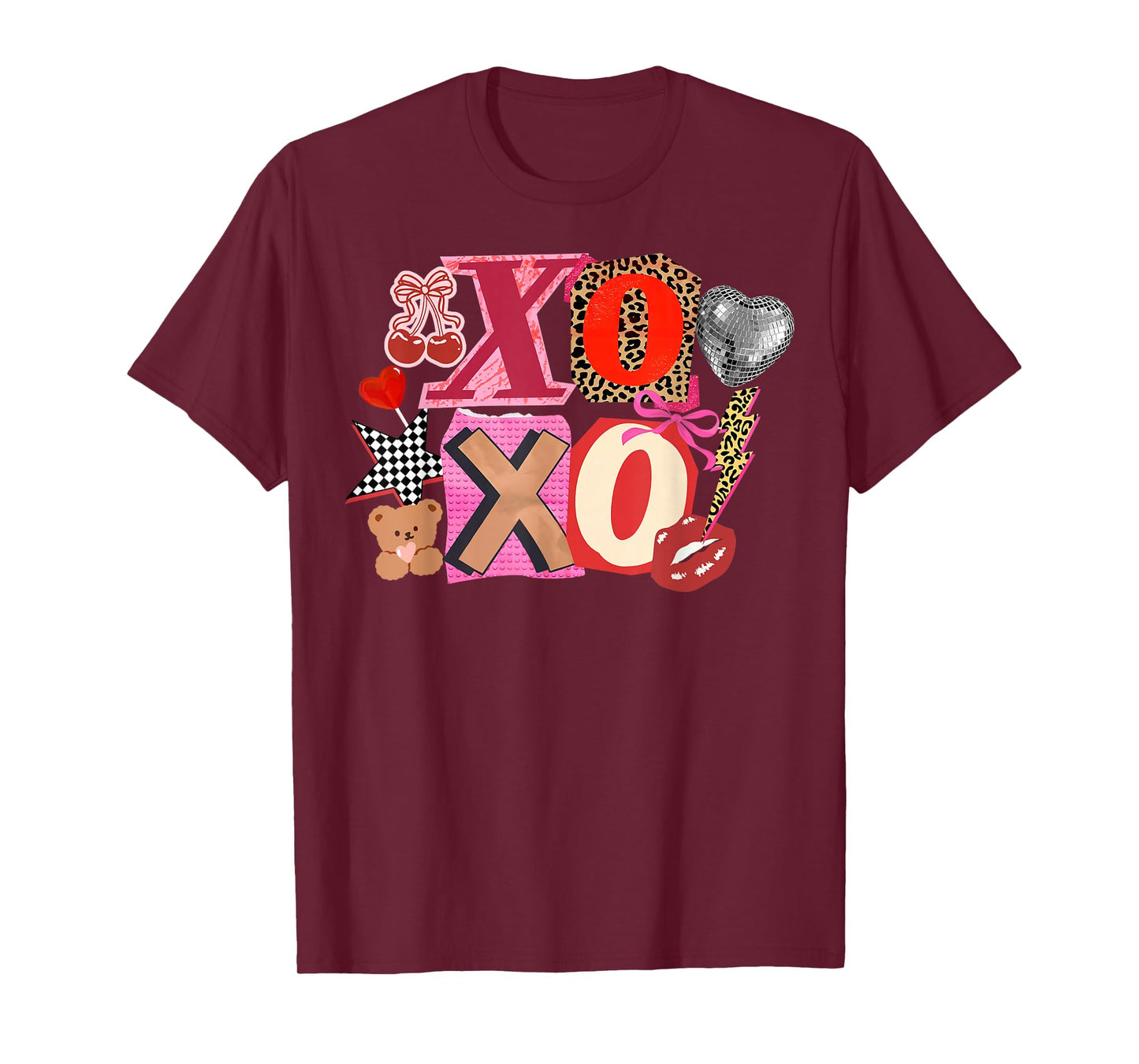 Cute Valentine XOXO Funny Valentine Hearts Lover Girl Women T-Shirt