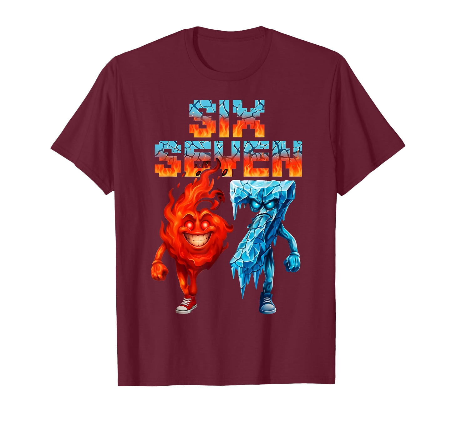 Funny Six Seven 67 Brainrot Meme Gift for Teen Boys Kids T-Shirt