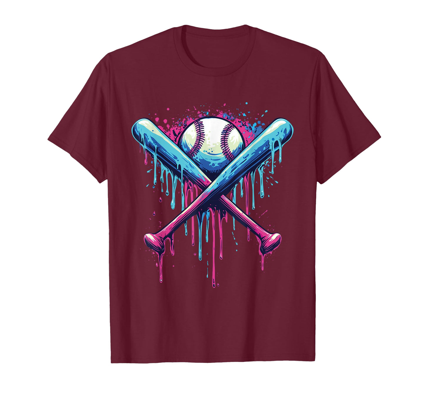Baseball Bat Drip Funny Graphic T-Shirt