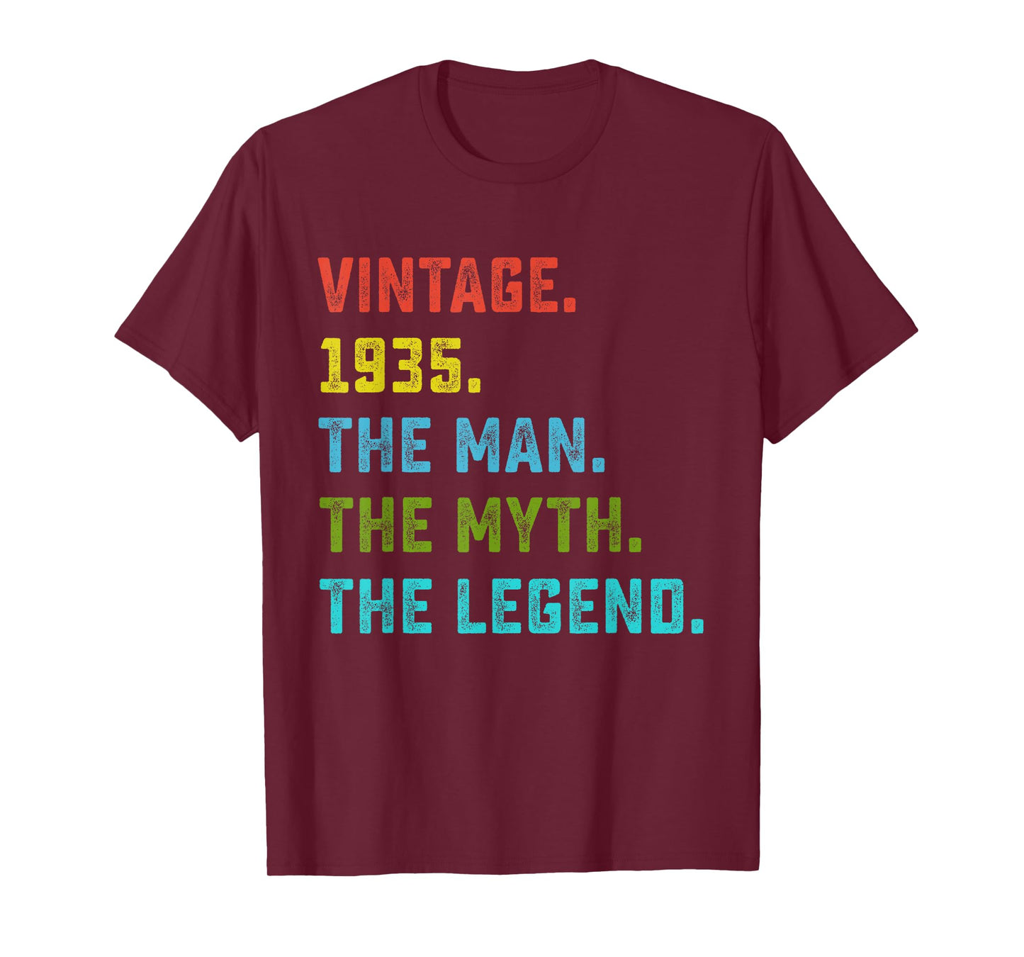 91st Birthday Gift Man Myth Legend Born in 1935 91 Yrs Old T-Shirt