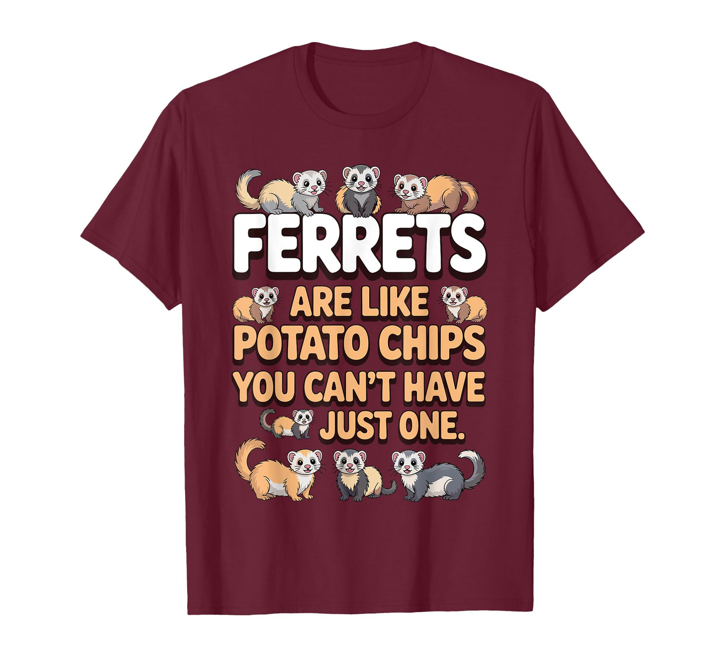 Cute Ferret Design For Men Women Kids Animal Ferret Lover T-Shirt