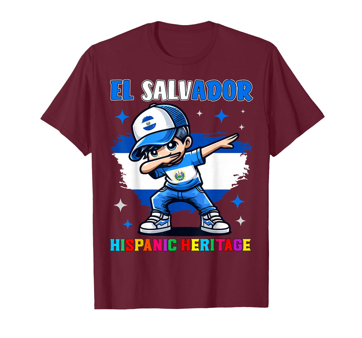 El Salvador Dabbing Kid Hispanic Heritage Celebration Kids T-Shirt