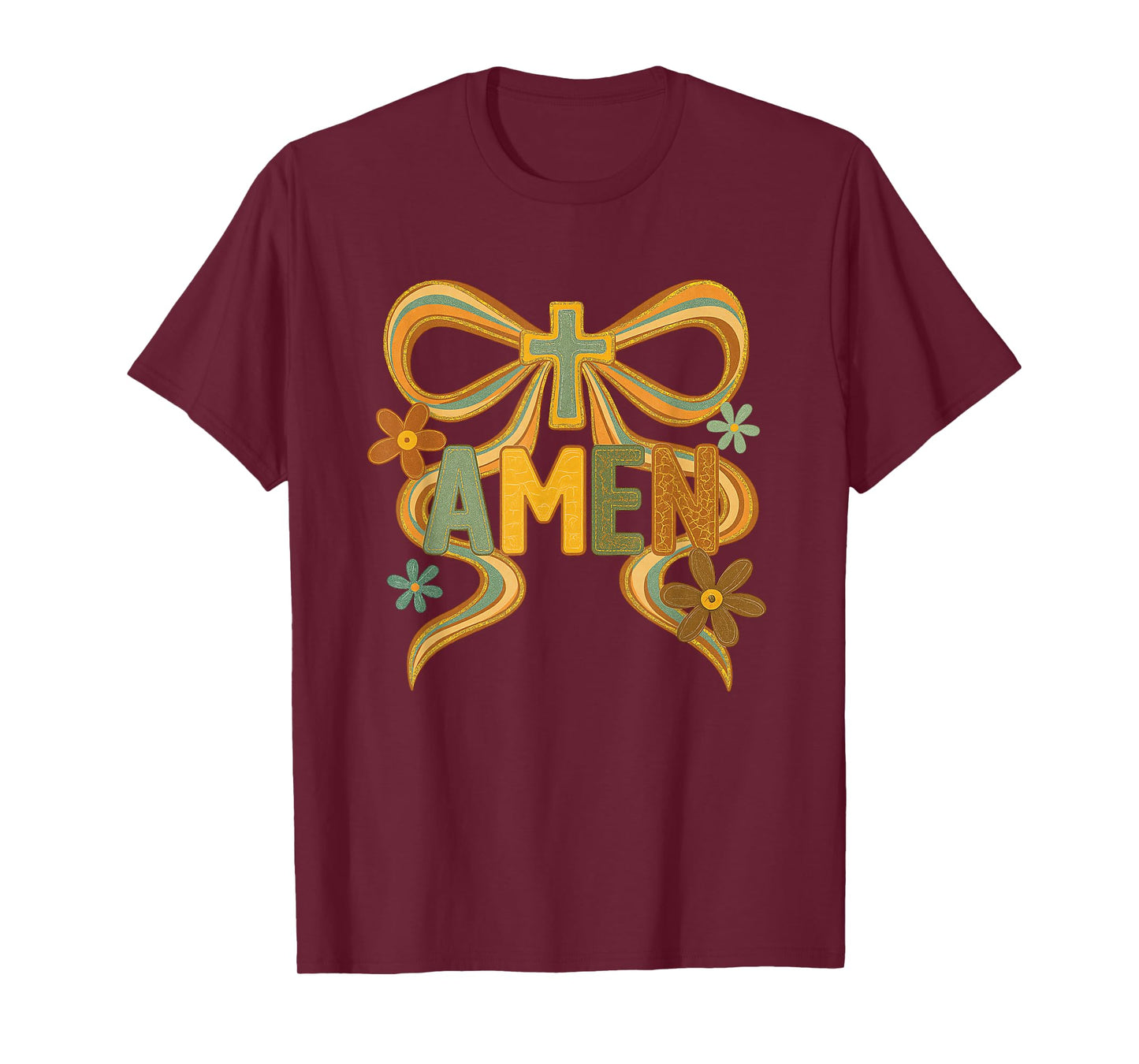 Vintage Floral Amen, Coquette Boho Amen, Floral Bible Verses T-Shirt