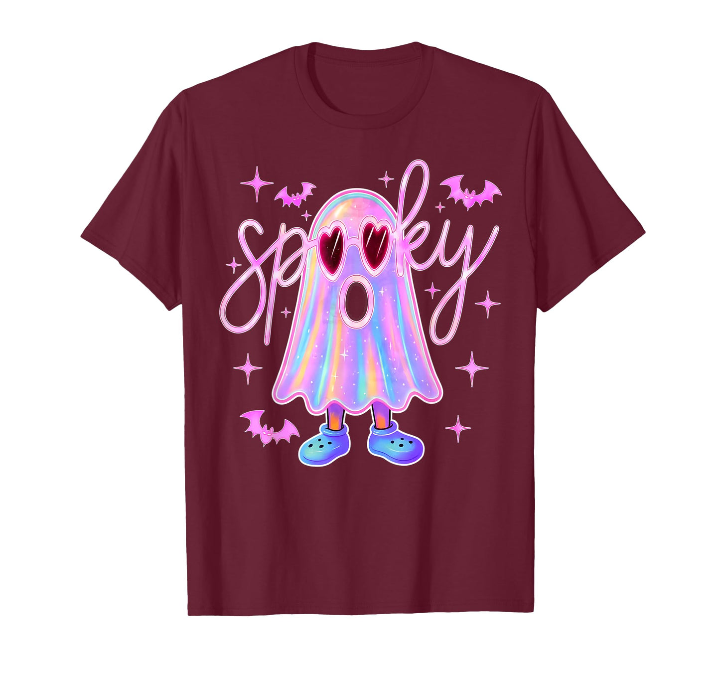 Spooky Funny Boo Ghost Colorful Halloween Men Women Kid T-Shirt