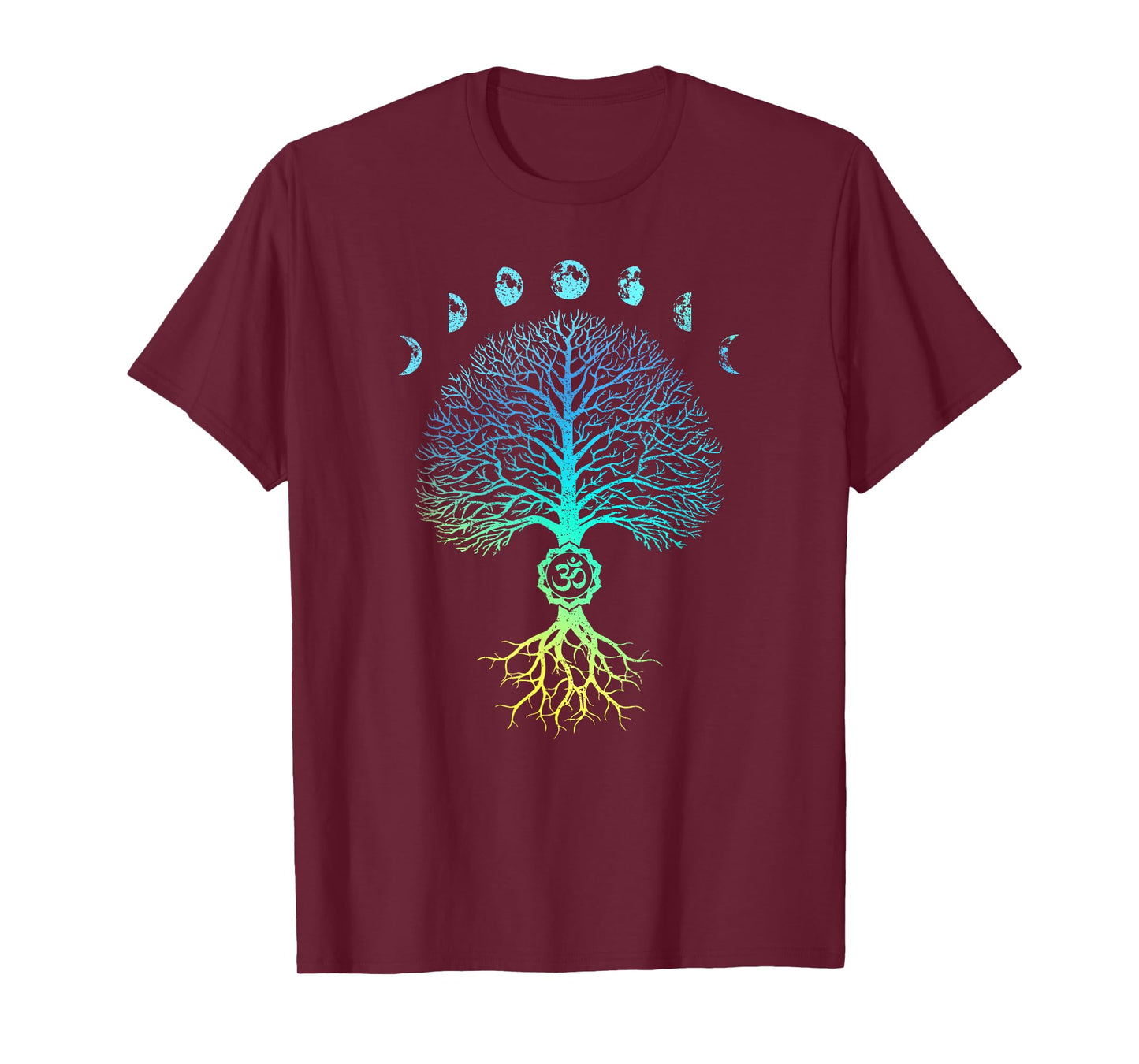 Tree of Life Phases of the Moon Om Chakra Yoga Gift T-Shirt