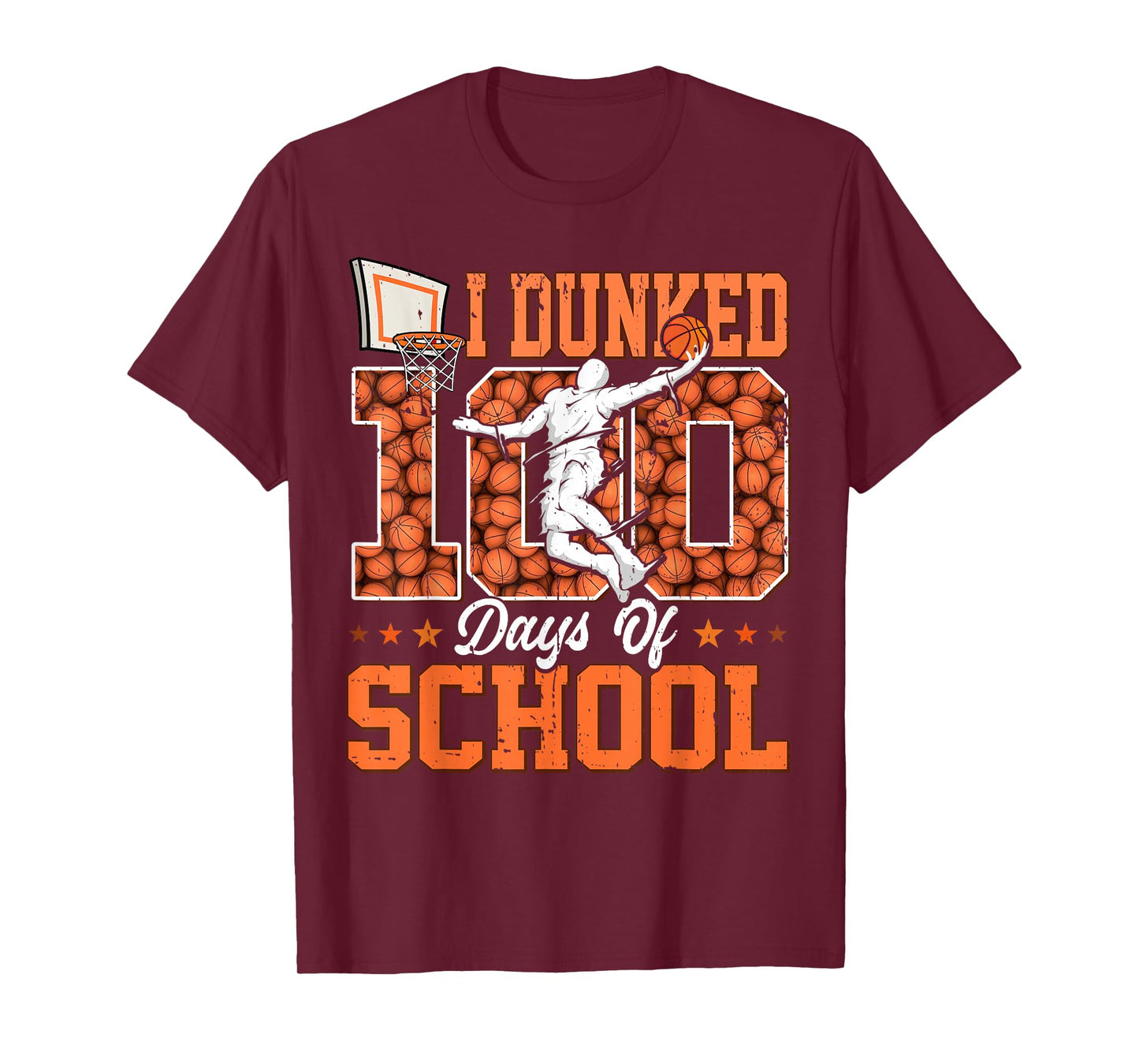 I Dunked 100 Days of School Basketball 100th Day Kids Boys T-Shirt