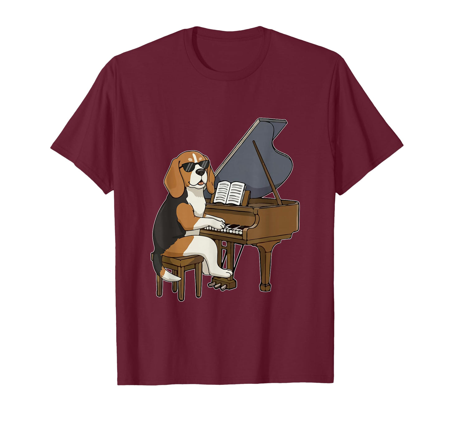 Beagle Playing Piano Instrumentalist Funny Owner Family T-Shirt