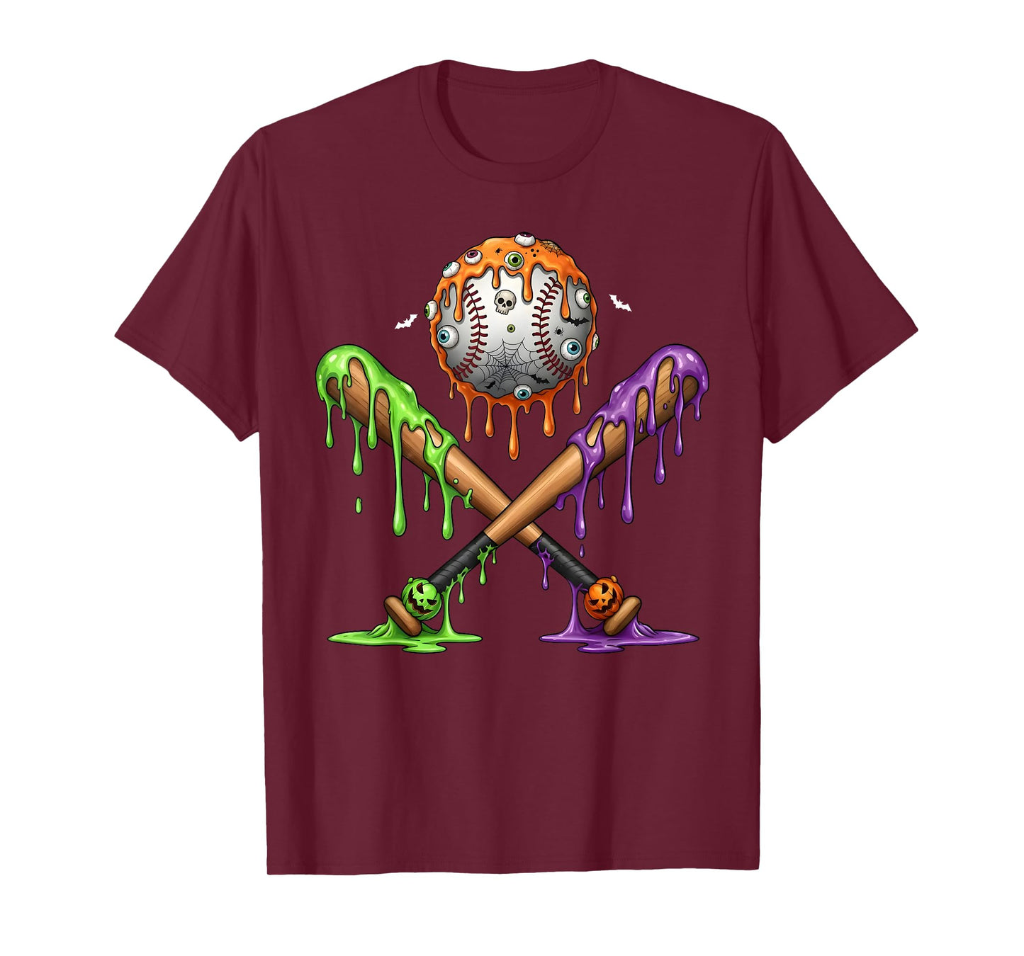 Baseball Bats Drip for Boys Ice Cream Drip Halloween T-Shirt