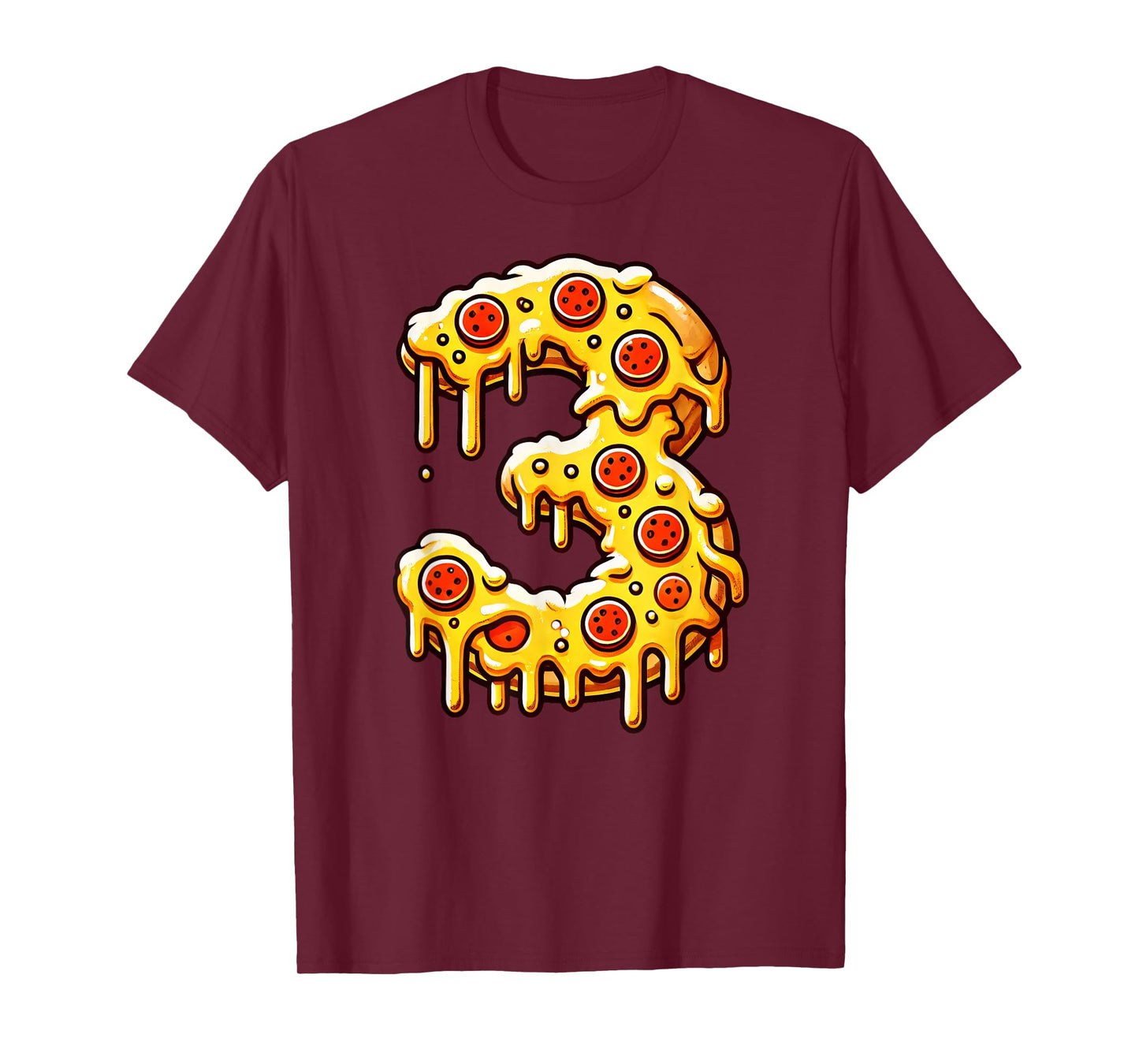 Pizza Bday Party 3rd 3 Years Old Birthday Boys Girls Kids T-Shirt