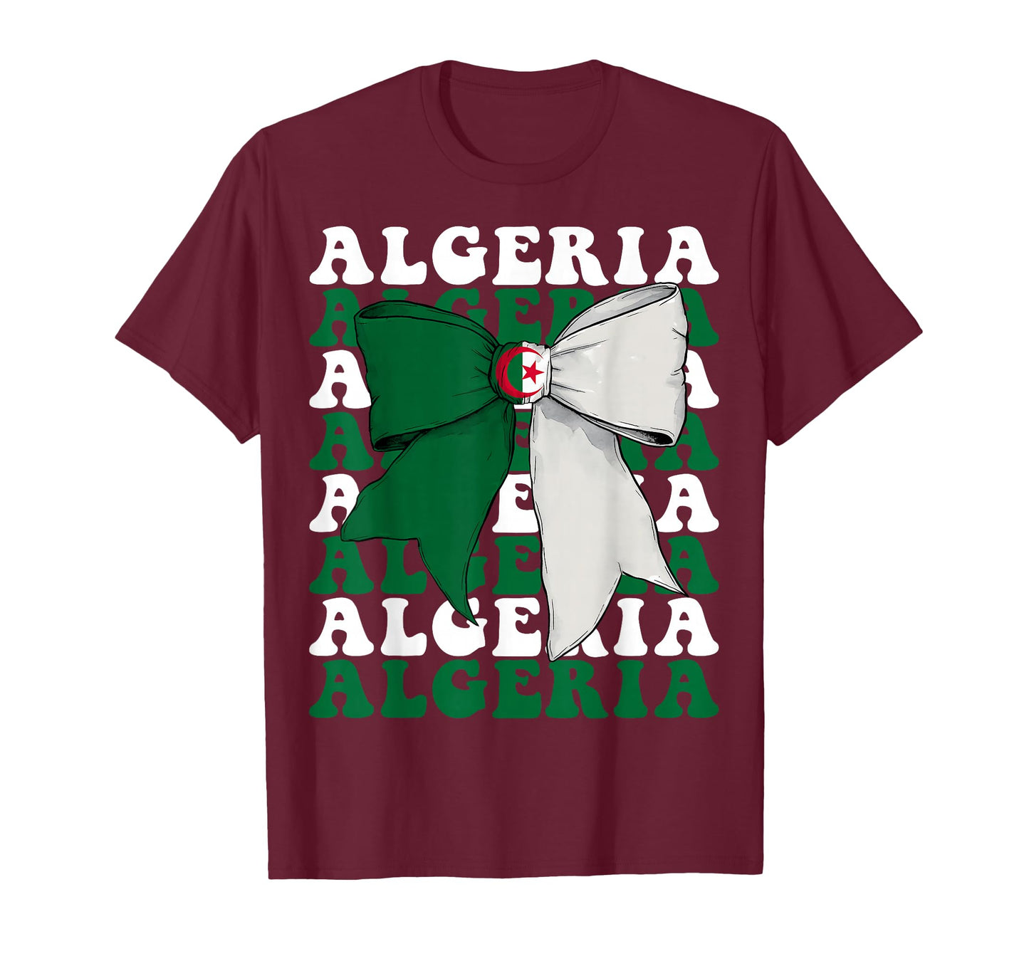 Algeria Algerian Pride Coquette Bow Flag T-Shirt