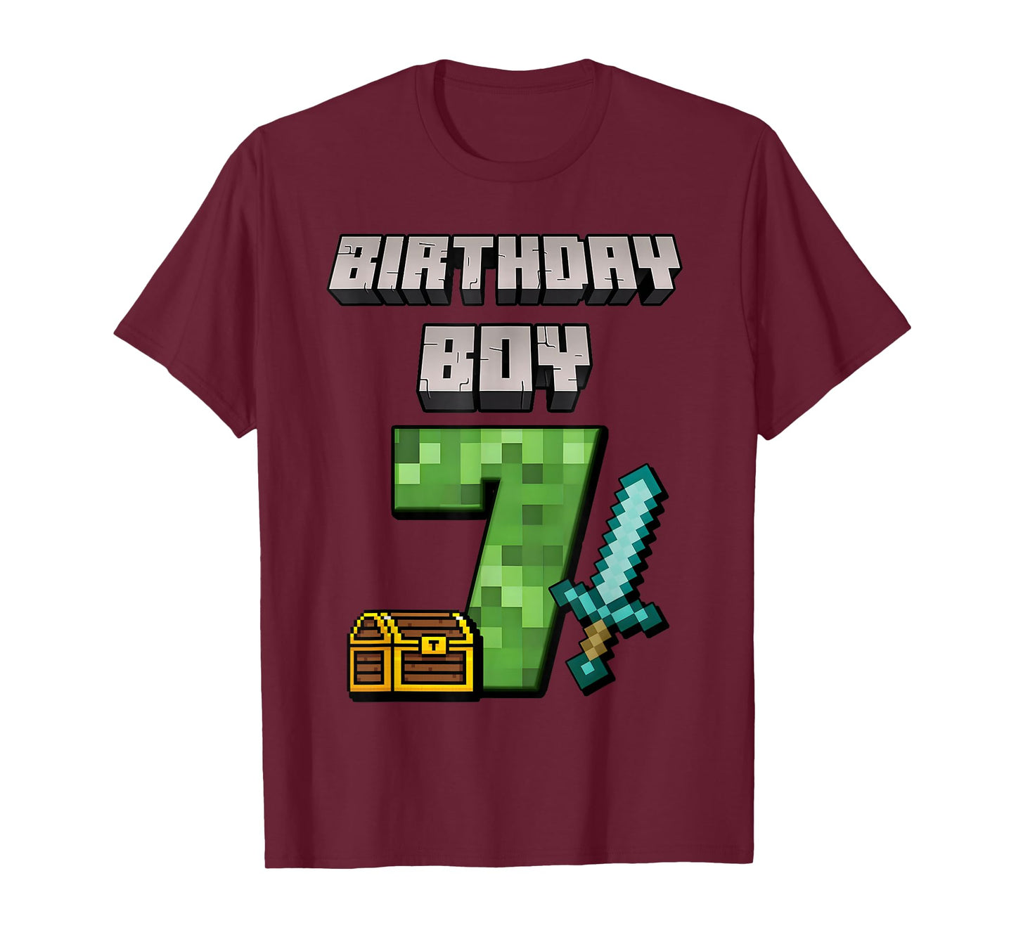 Birthday Boy Shirt 7th Birthday Boy 7 Year Old Game Pixel T-Shirt
