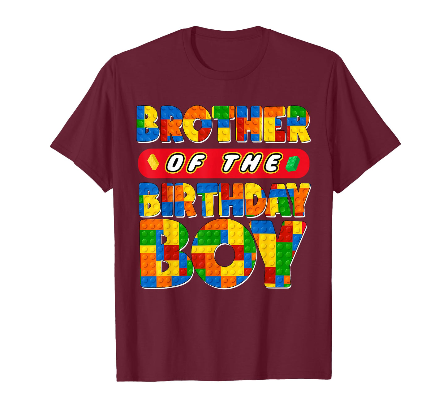 Brother Birthday Boy Building Bricks Family Party Decor T-Shirt