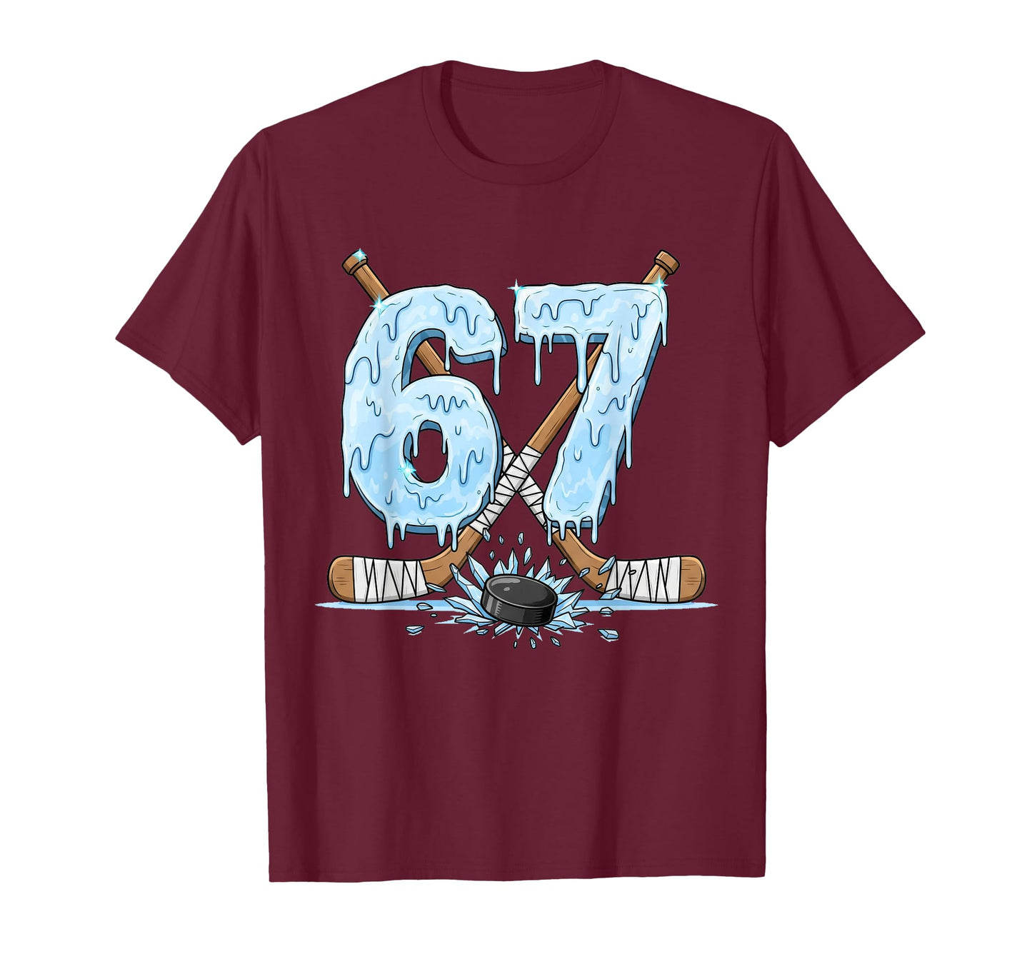 67 Hockey Drip Number Funny Meme Style Boys Graphics T-Shirt