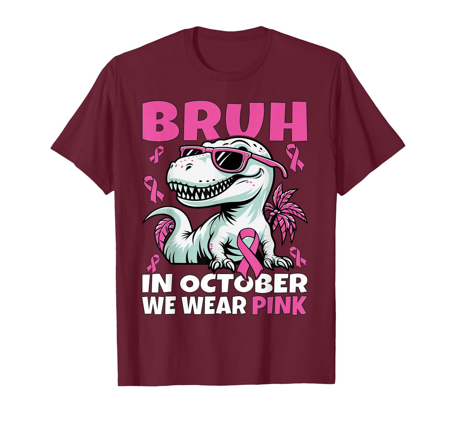 Bruh in October We Wear Pink Breast Cancer Awareness for Boy T-Shirt